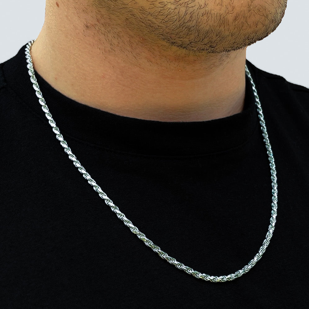 925 Sterling Silber 3.1mm Rope Kette