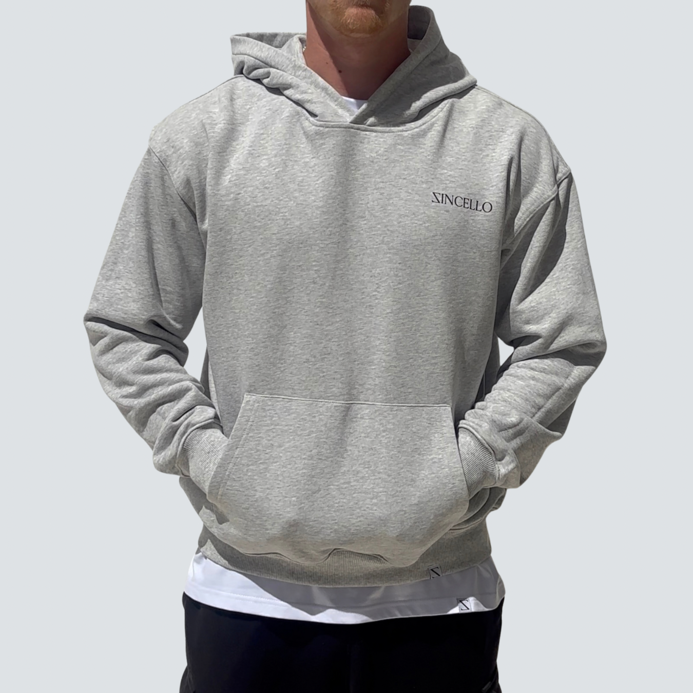 Zincello Foundry Heavyweight Hoodie - Grey with Black Print