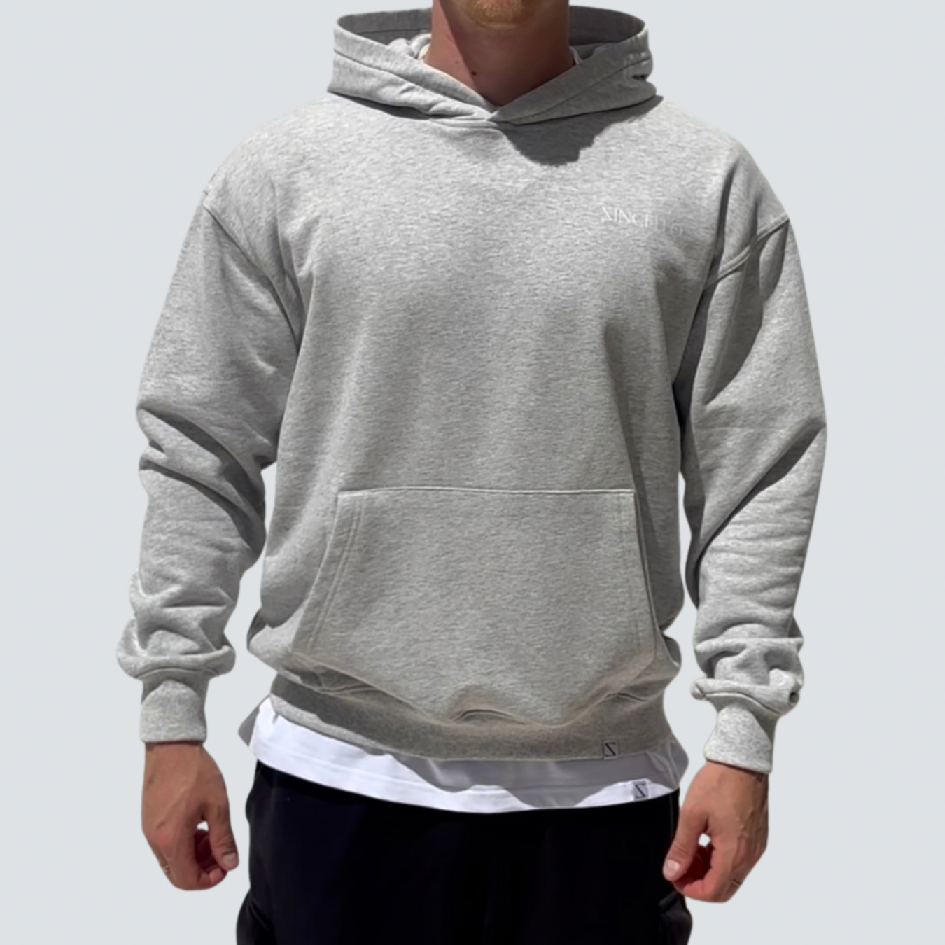 Zincello Foundry Heavyweight Hoodie - Grey with White Print