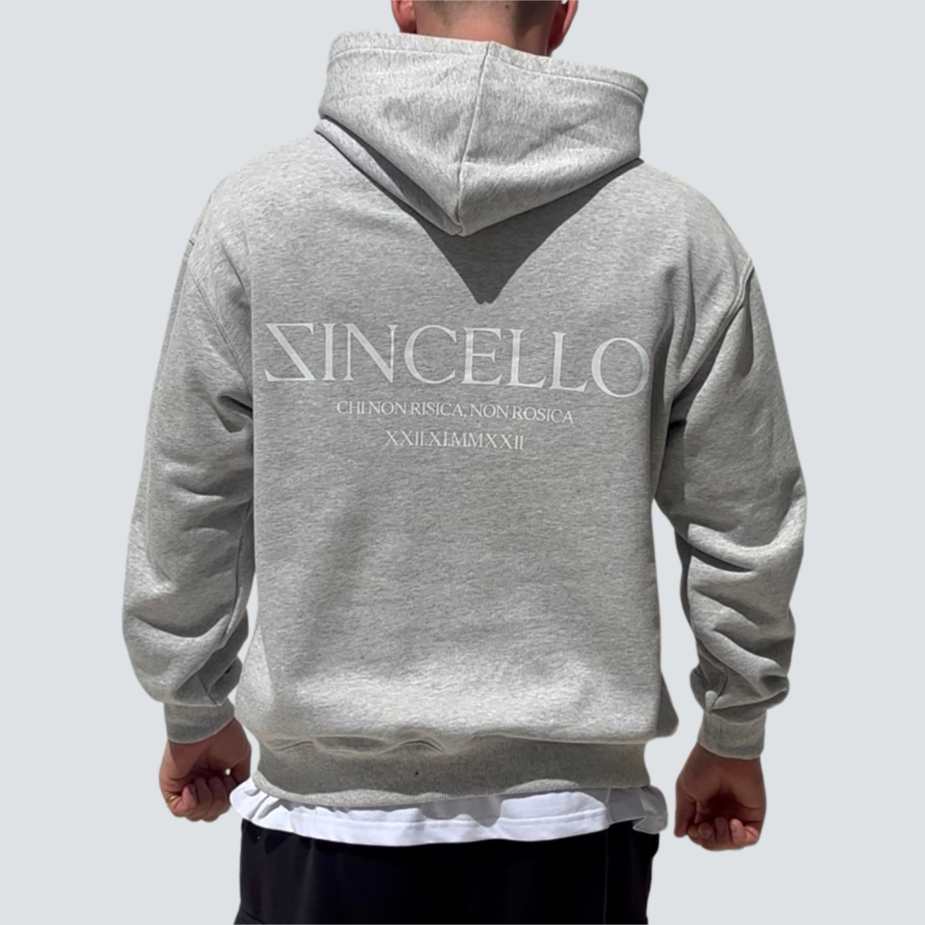 Zincello Foundry Heavyweight Hoodie - Grey with White Print