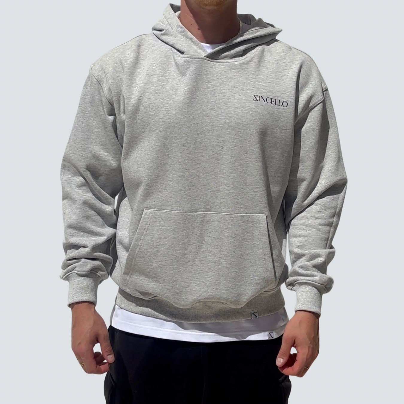 Zincello Foundry Heavyweight Hoodie - Grey with Black Print