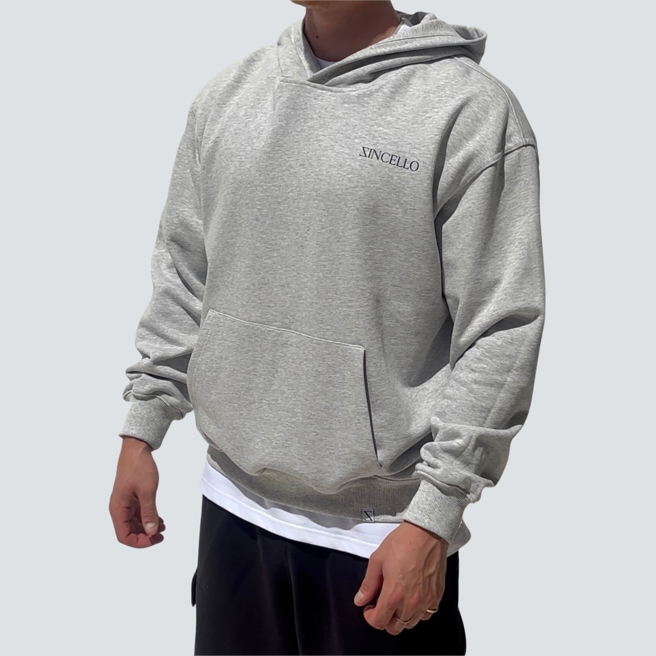 Zincello Foundry Heavyweight Hoodie - Grey with Black Print