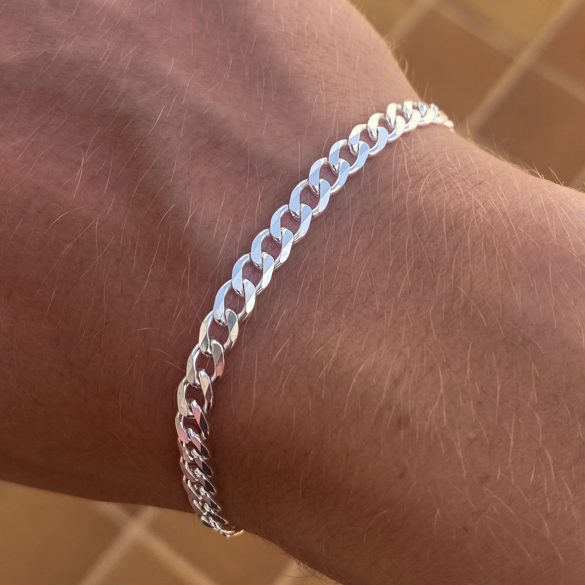 925 Sterling Silver 4.2mm Curb Bracelet