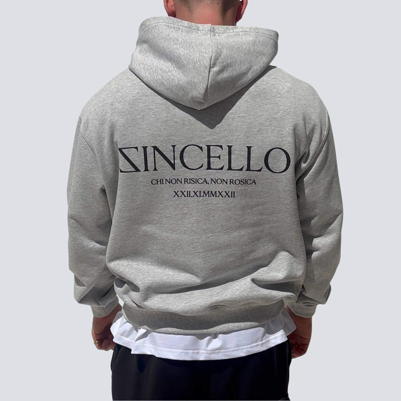 Zincello Foundry Heavyweight Hoodie - Grey with Black Print