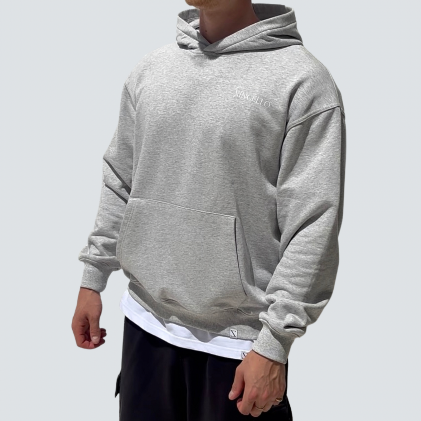 Zincello Foundry Heavyweight Hoodie - Grey with White Print