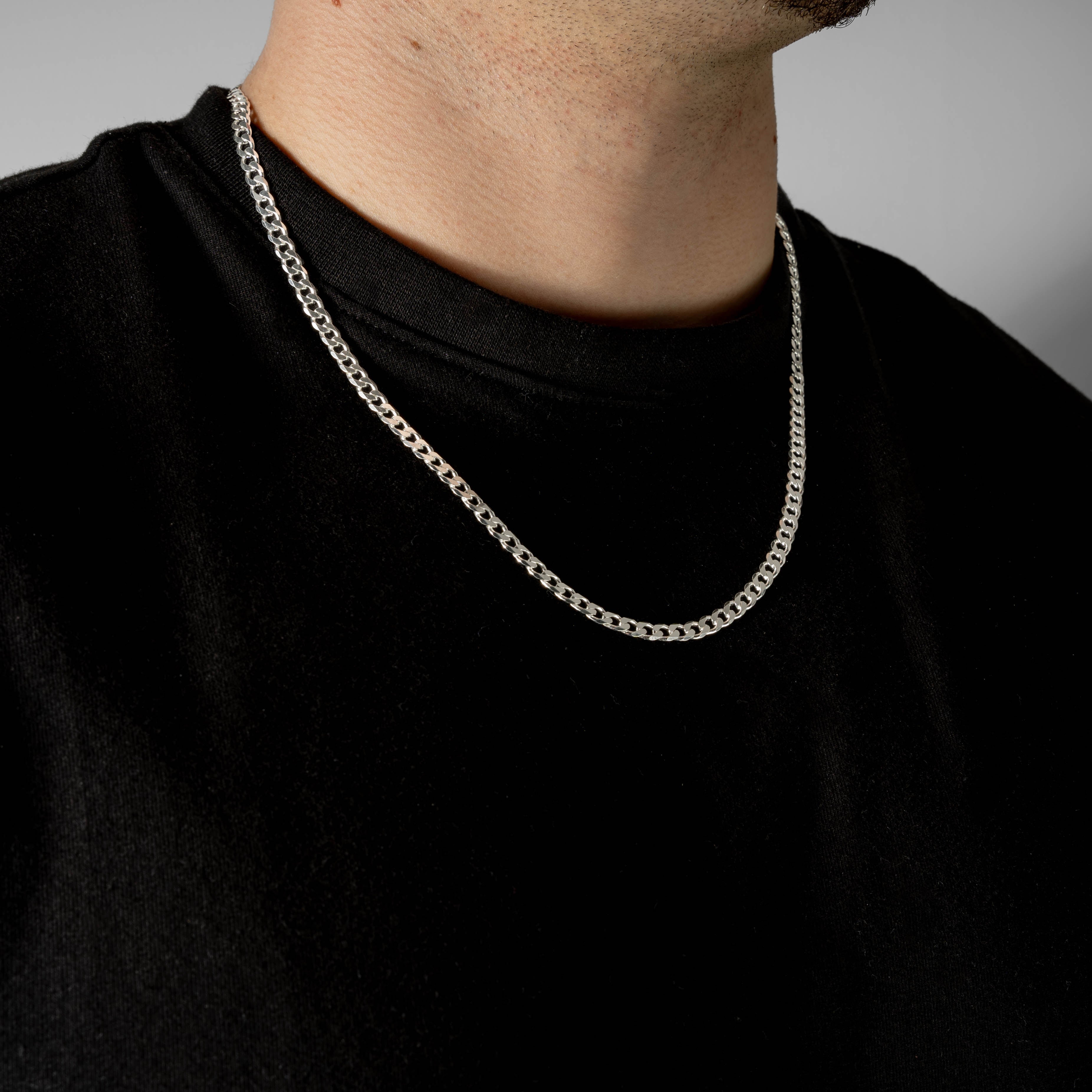 925 Sterling Silber 4.2mm Curb Kette