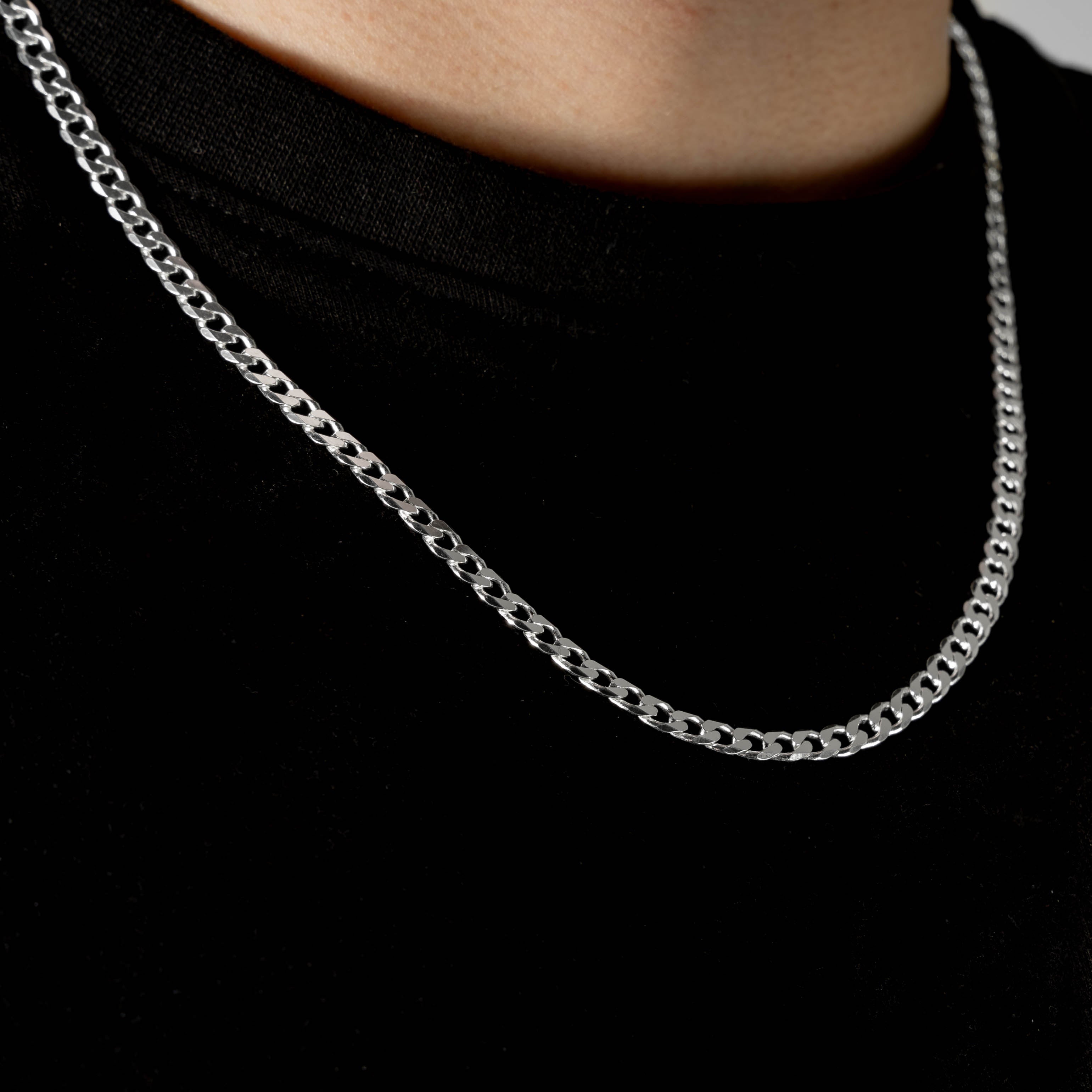 925 Sterling Silber 4.2mm Curb Kette