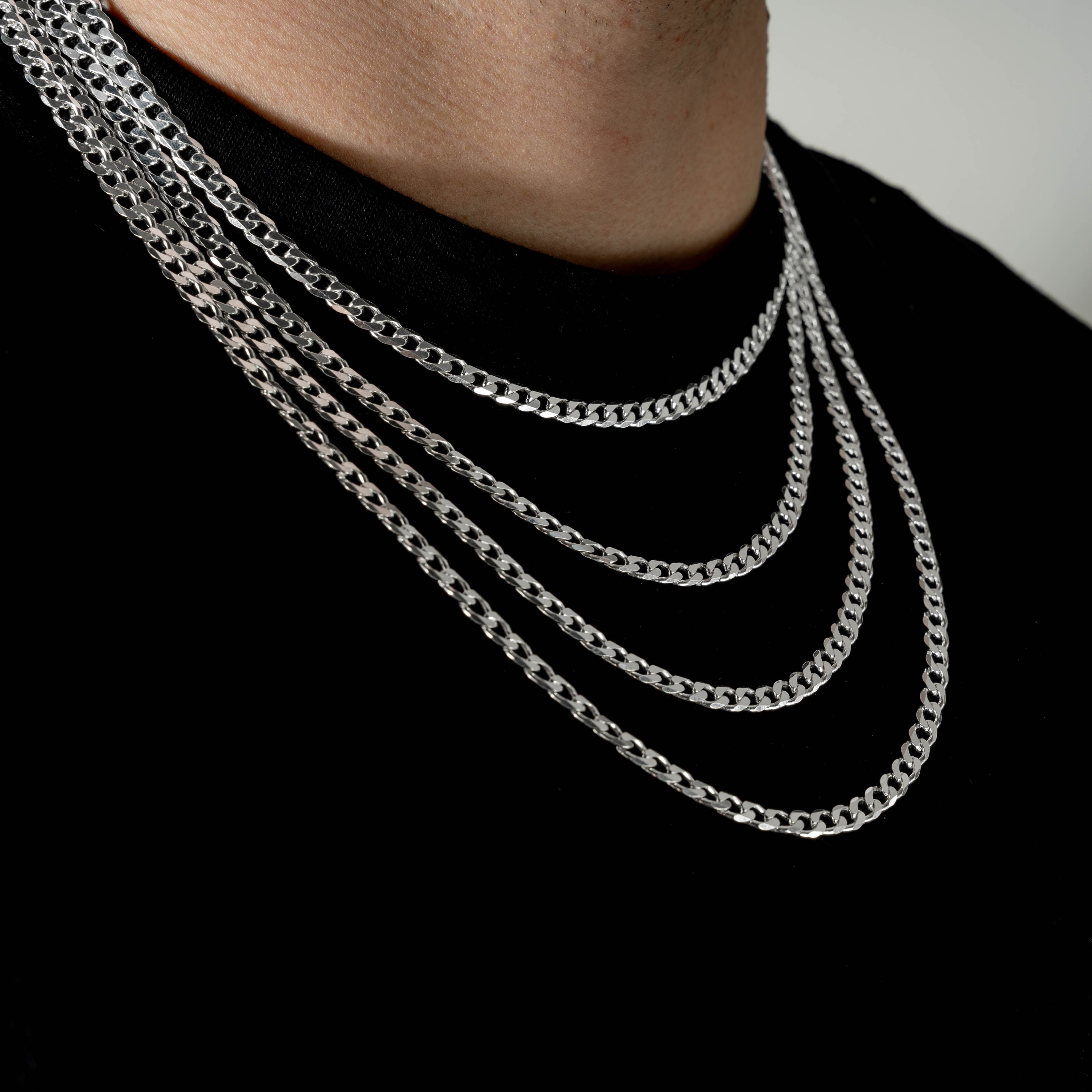 925 Sterling Silber 4.2mm Curb Kette