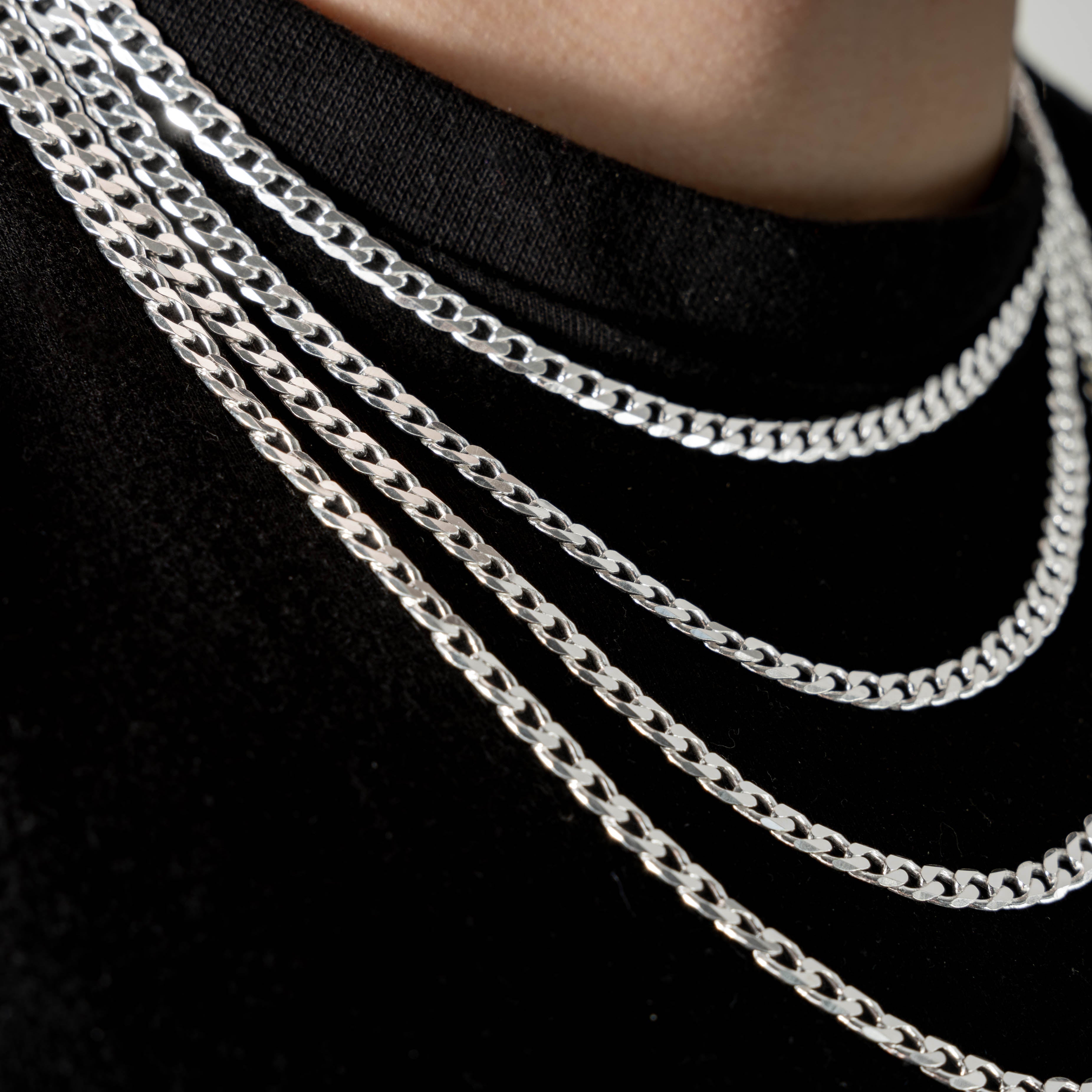 925 Sterling Silber 4.2mm Curb Kette