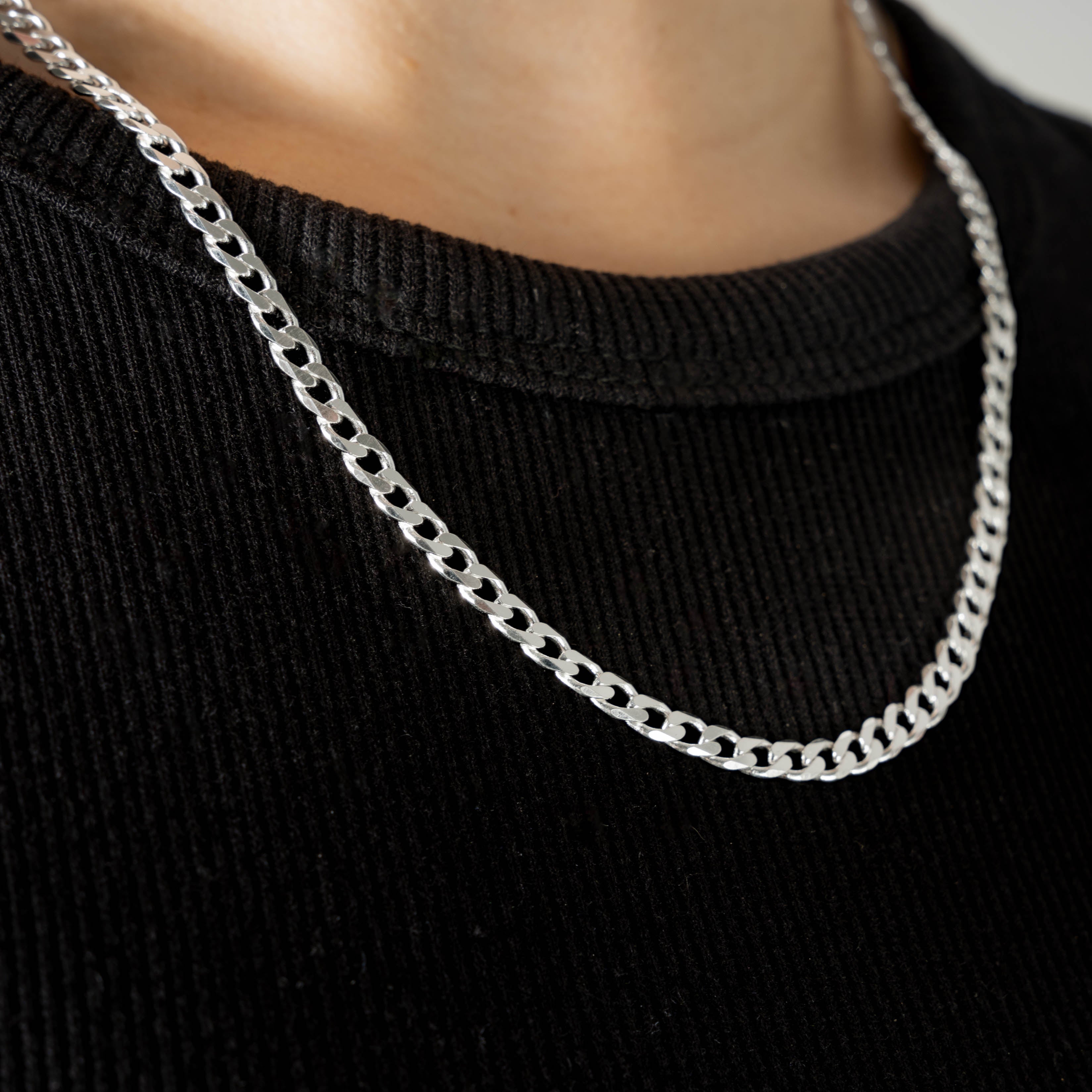 925 Sterling Silber 4.2mm Curb Kette