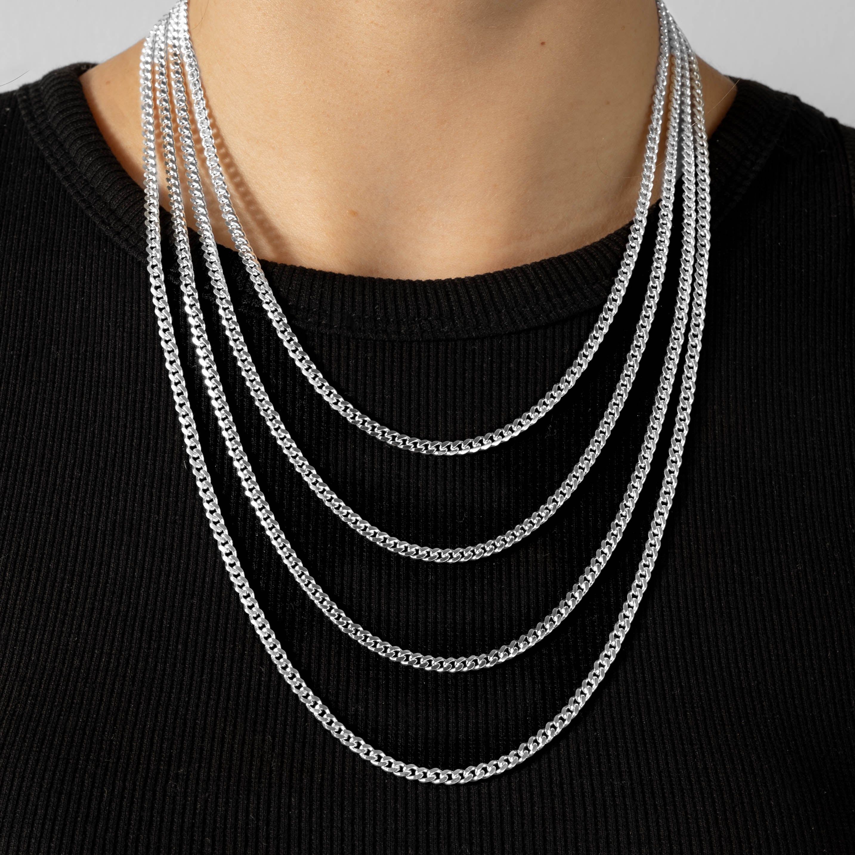 925 Sterling Silver 3mm Cuban Chain