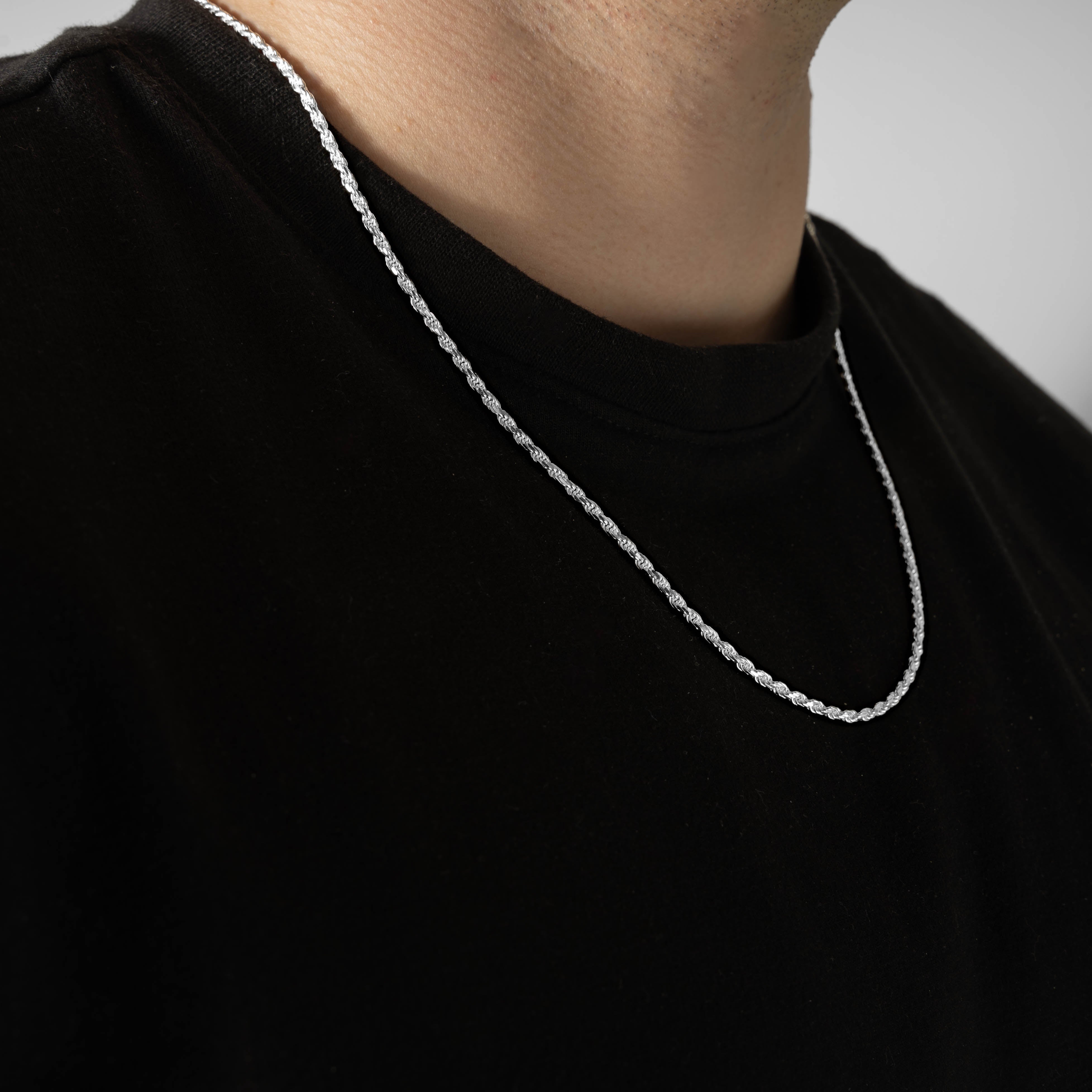 925 Sterling Silber 2.2mm Rope Kette