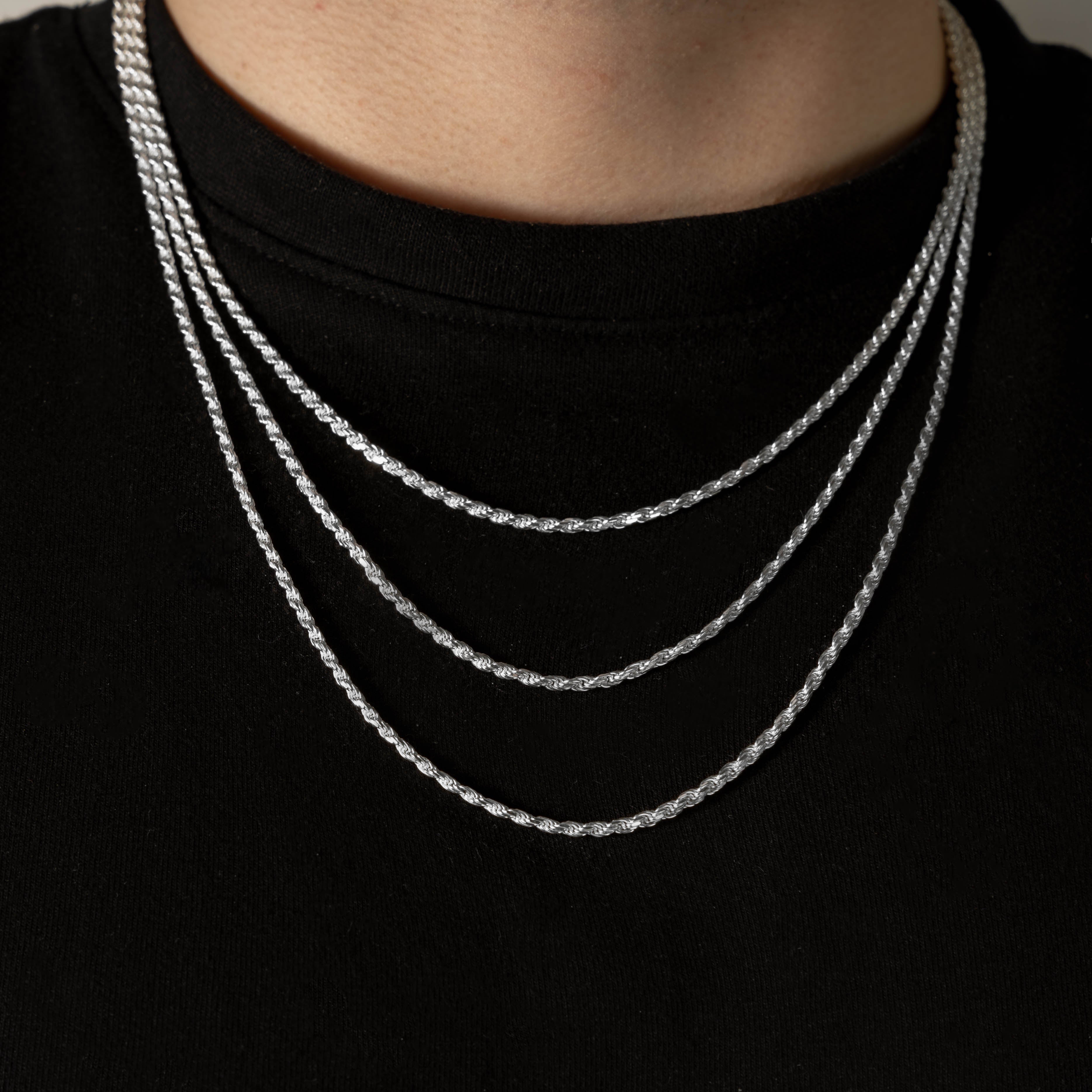 925 Sterling Silber 2.2mm Rope Kette
