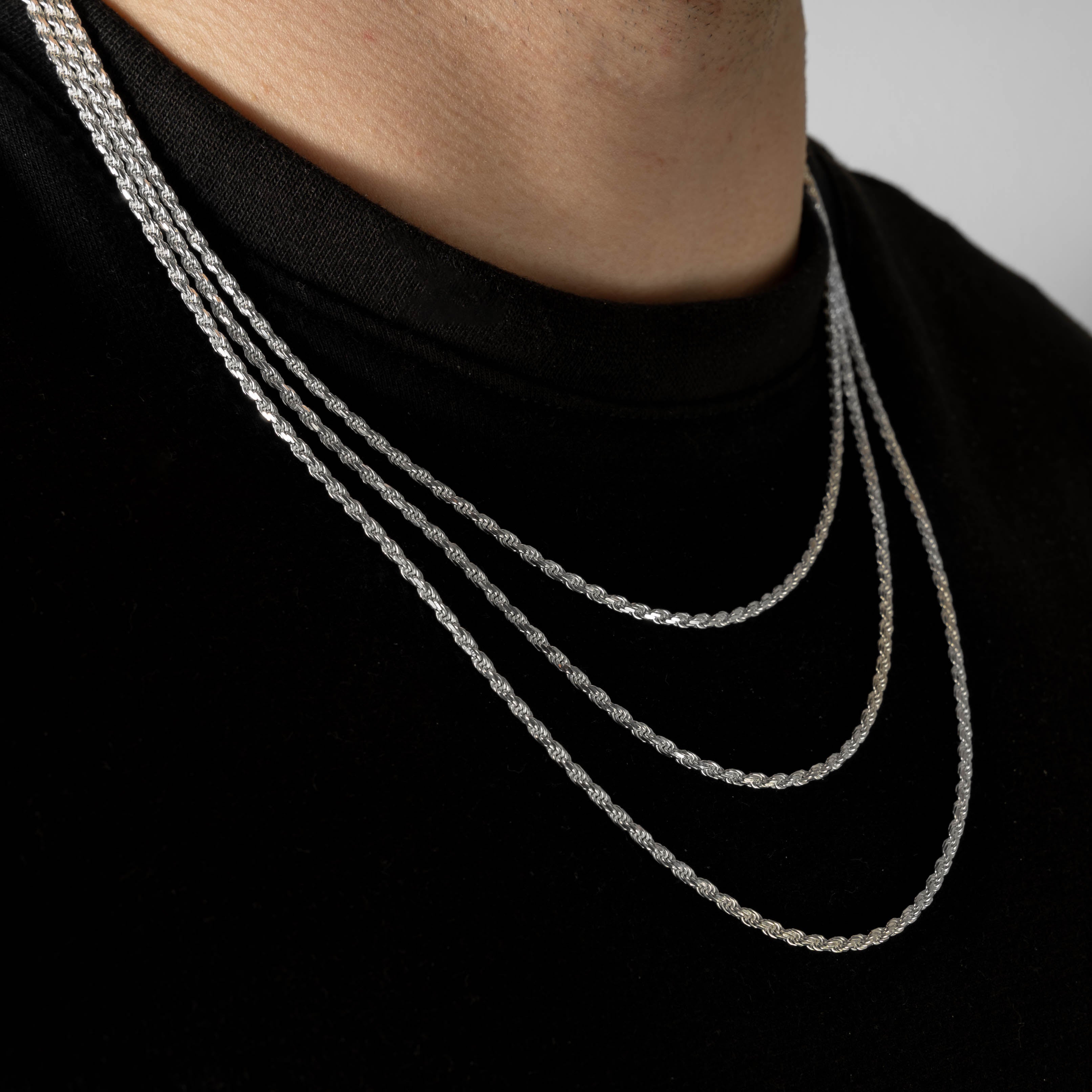 925 Sterling Silber 2.2mm Rope Kette