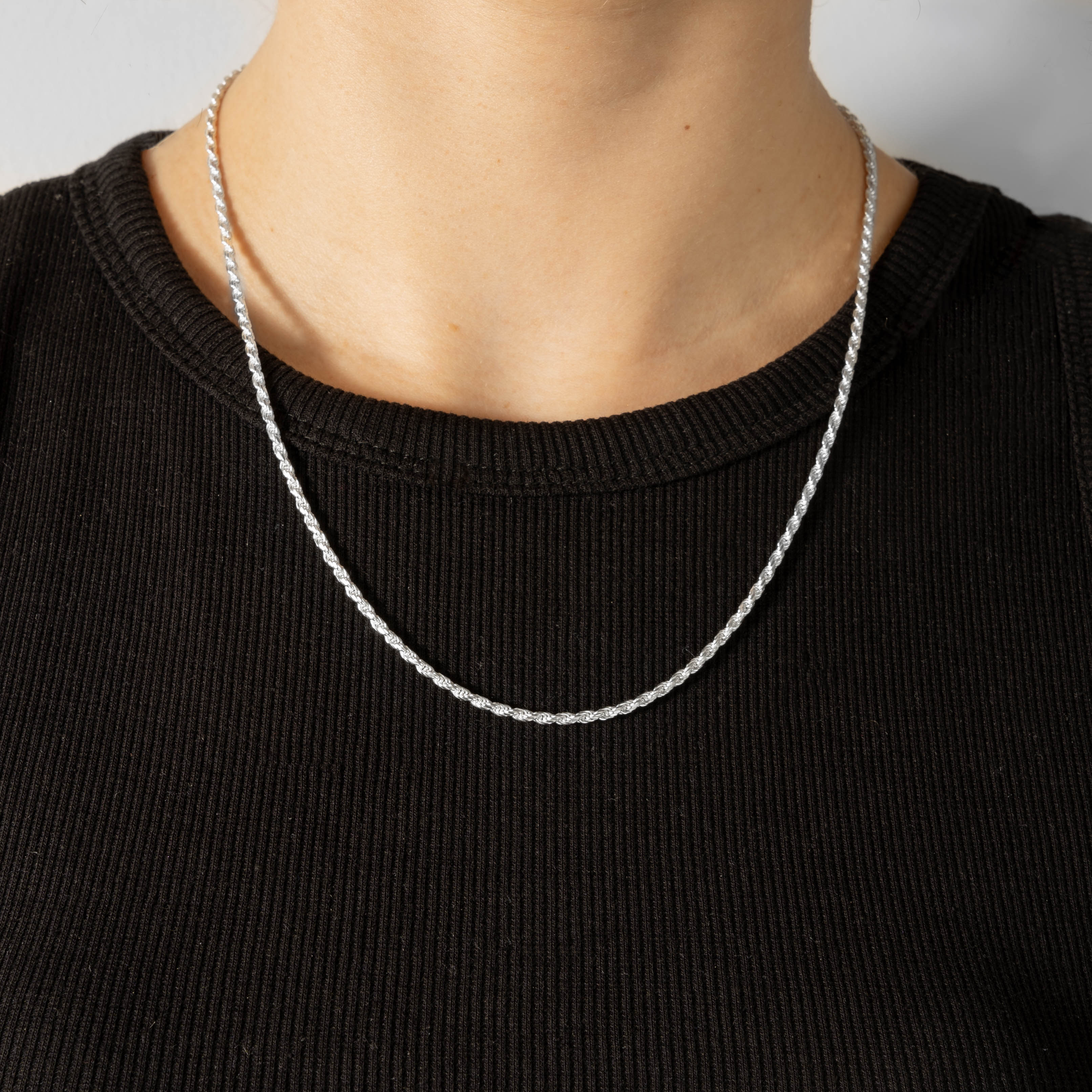 925 Sterling Silber 2.2mm Rope Kette