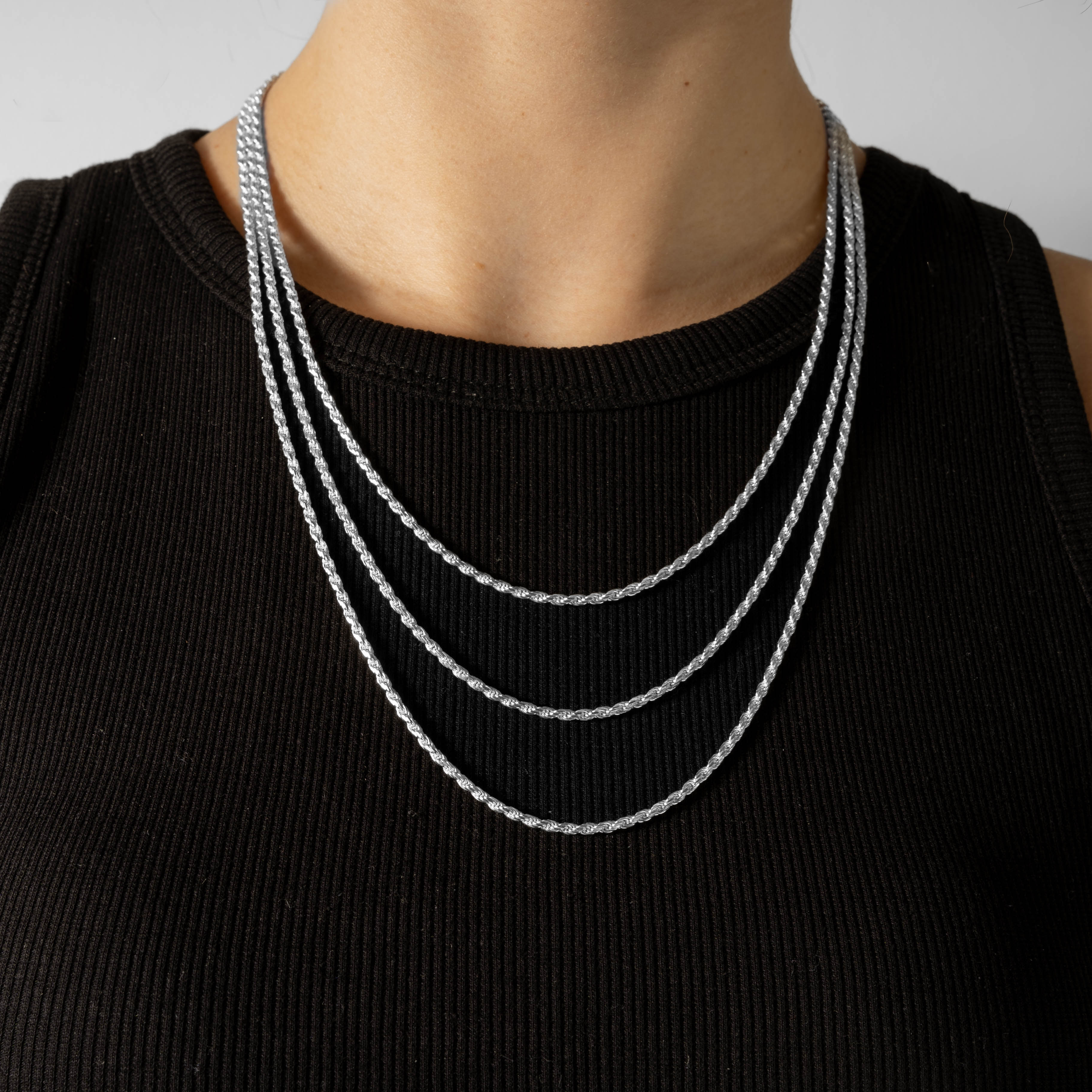 925 Sterling Silber 2.2mm Rope Kette