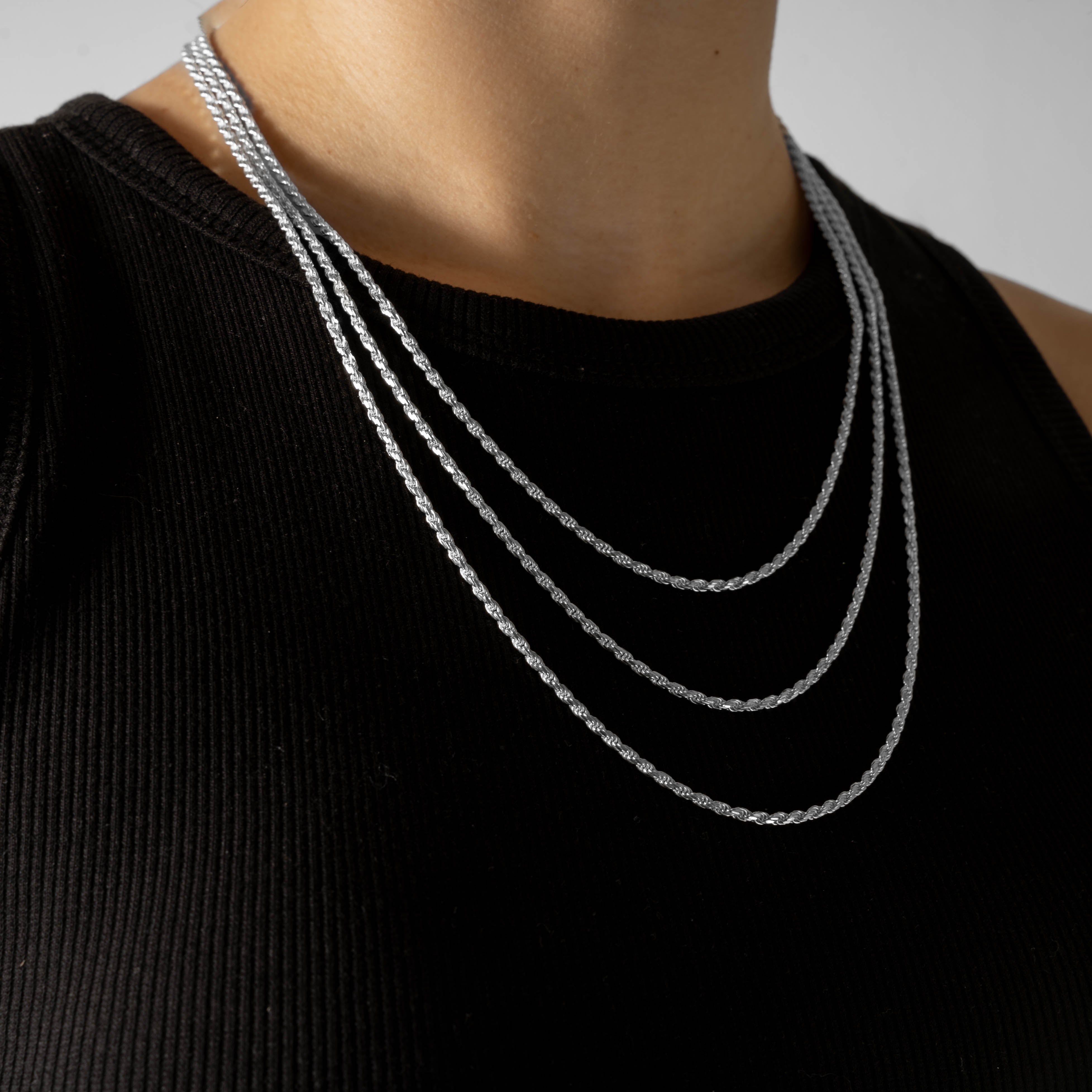925 Sterling Silber 2.2mm Rope Kette