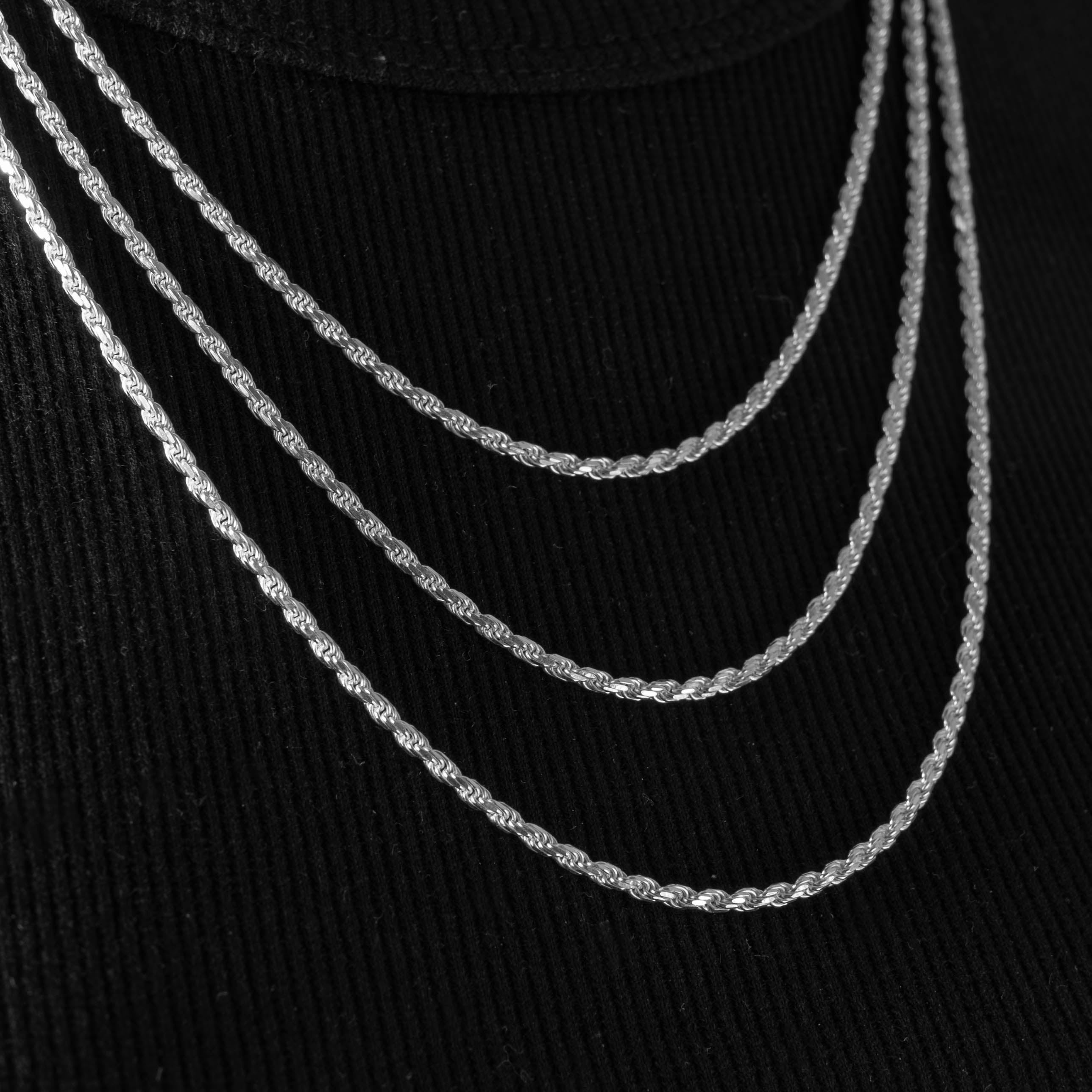 925 Sterling Silber 2.2mm Rope Kette
