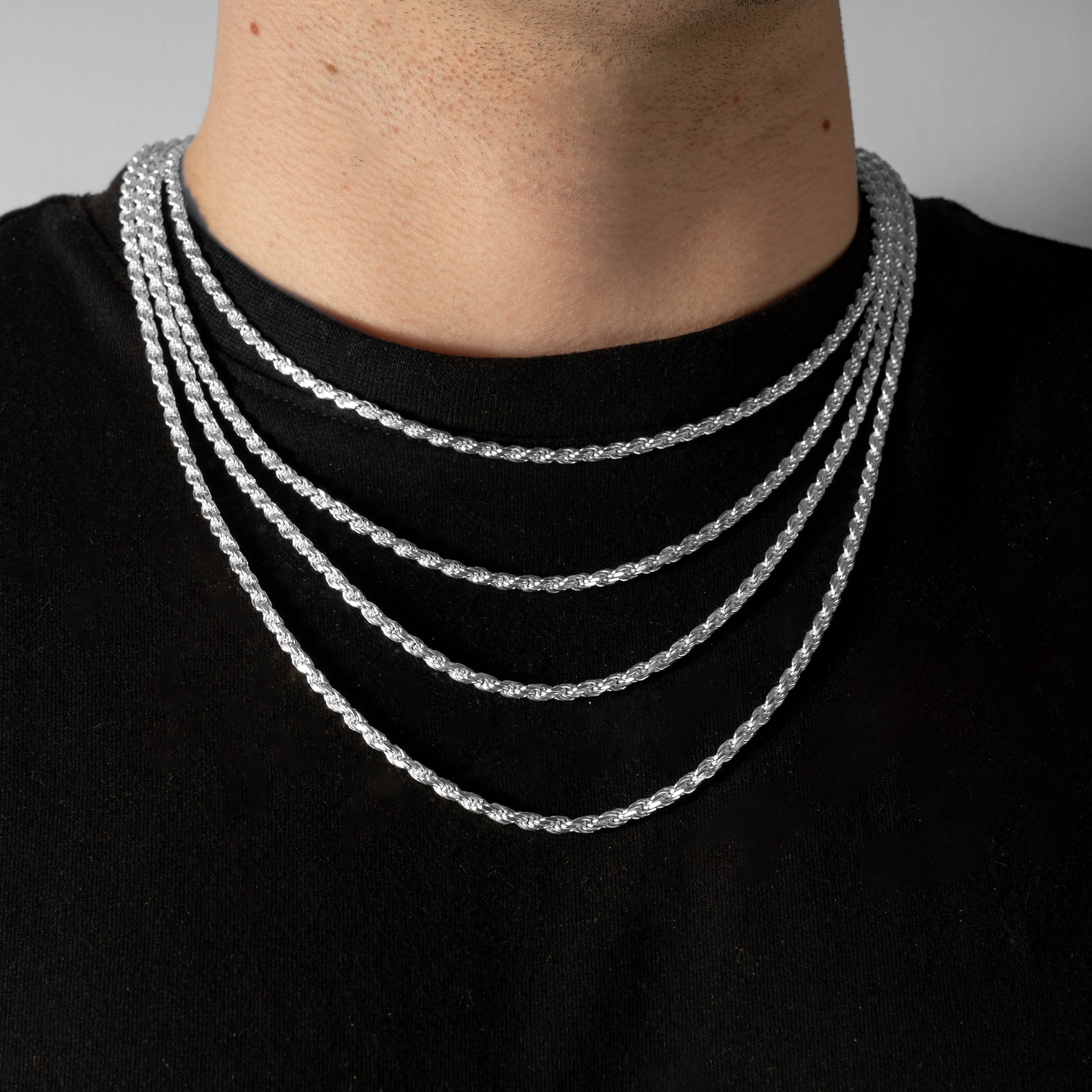 925 Sterling Silber 3.1mm Rope Kette