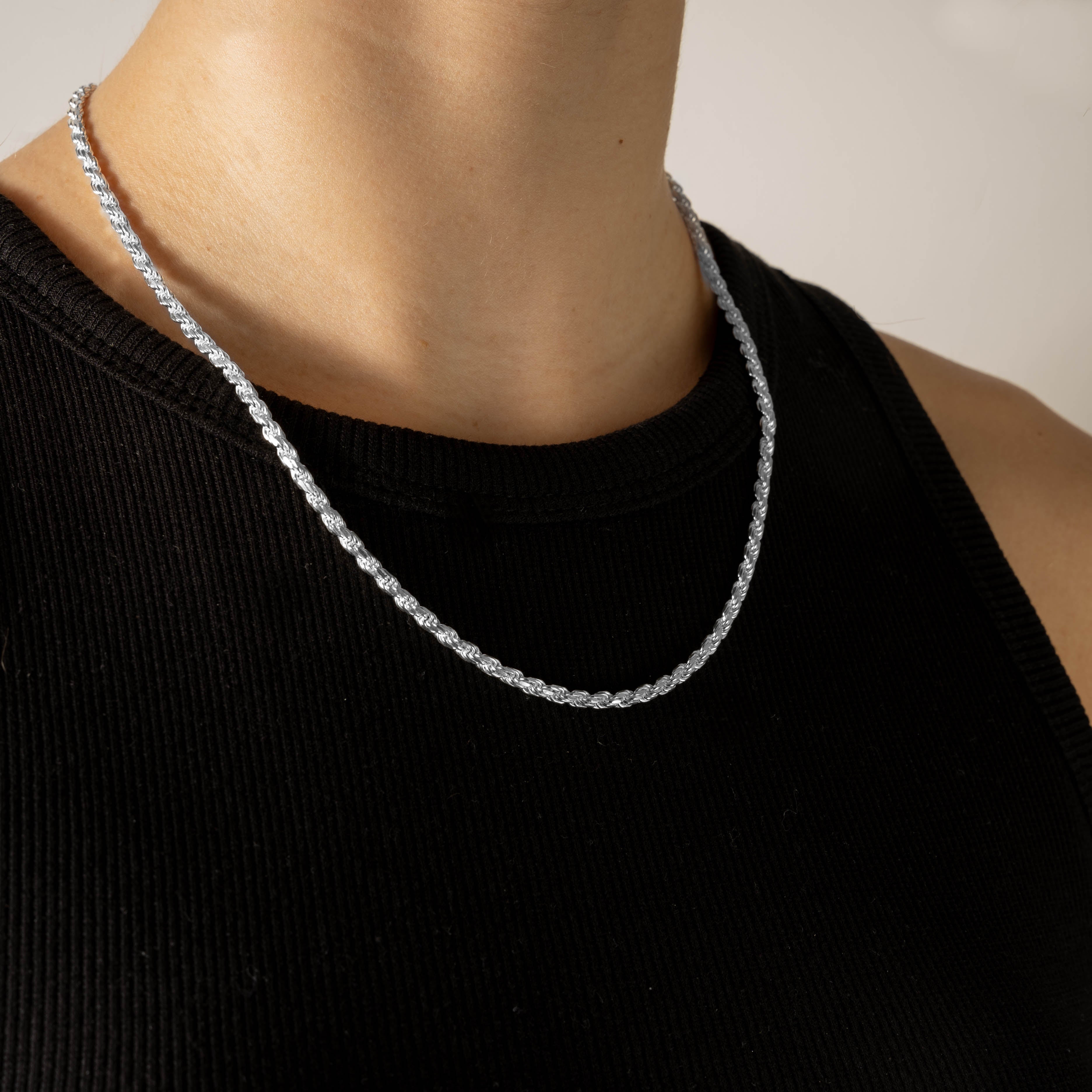 925 Sterling Silber 3.1mm Rope Kette