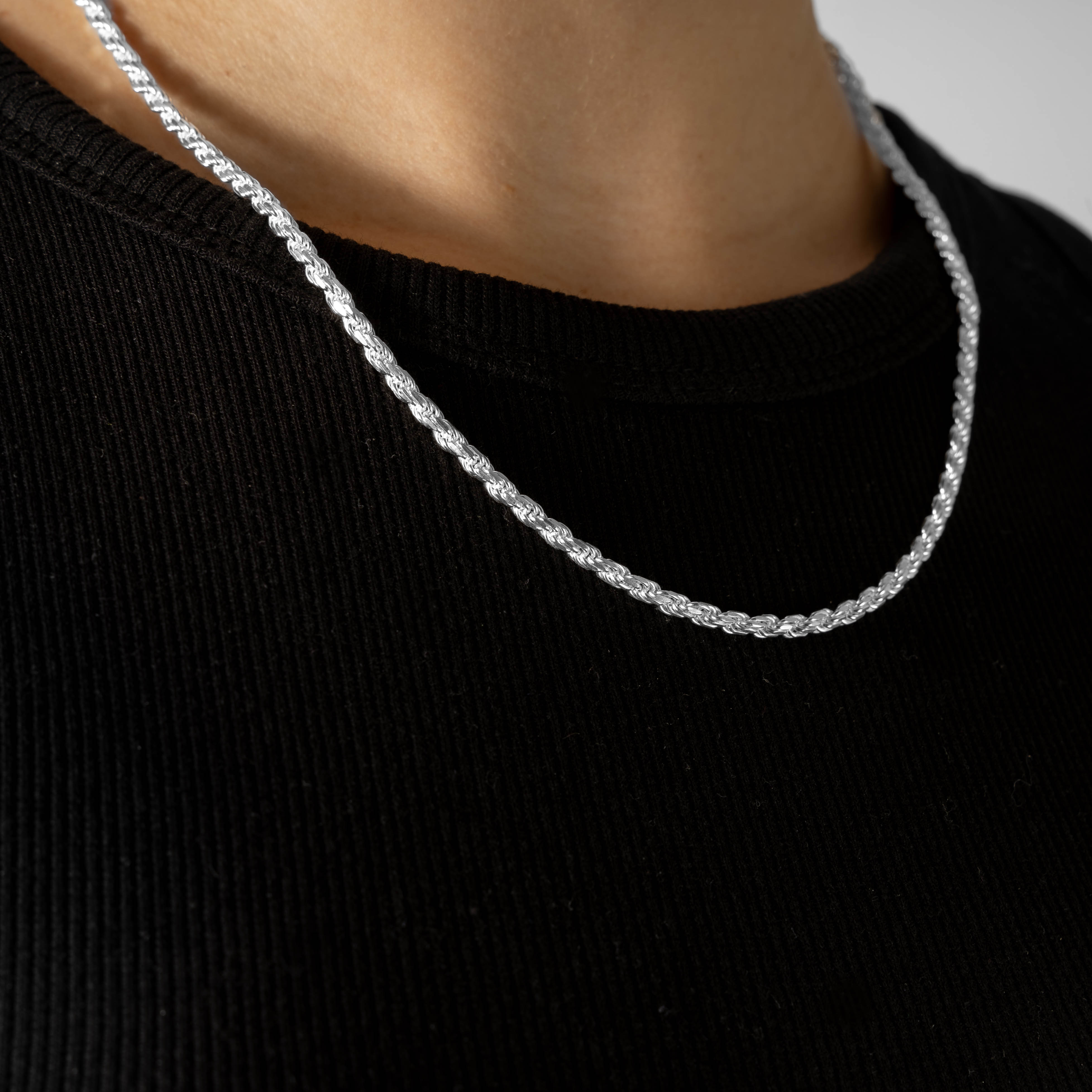 925 Sterling Silber 3.1mm Rope Kette