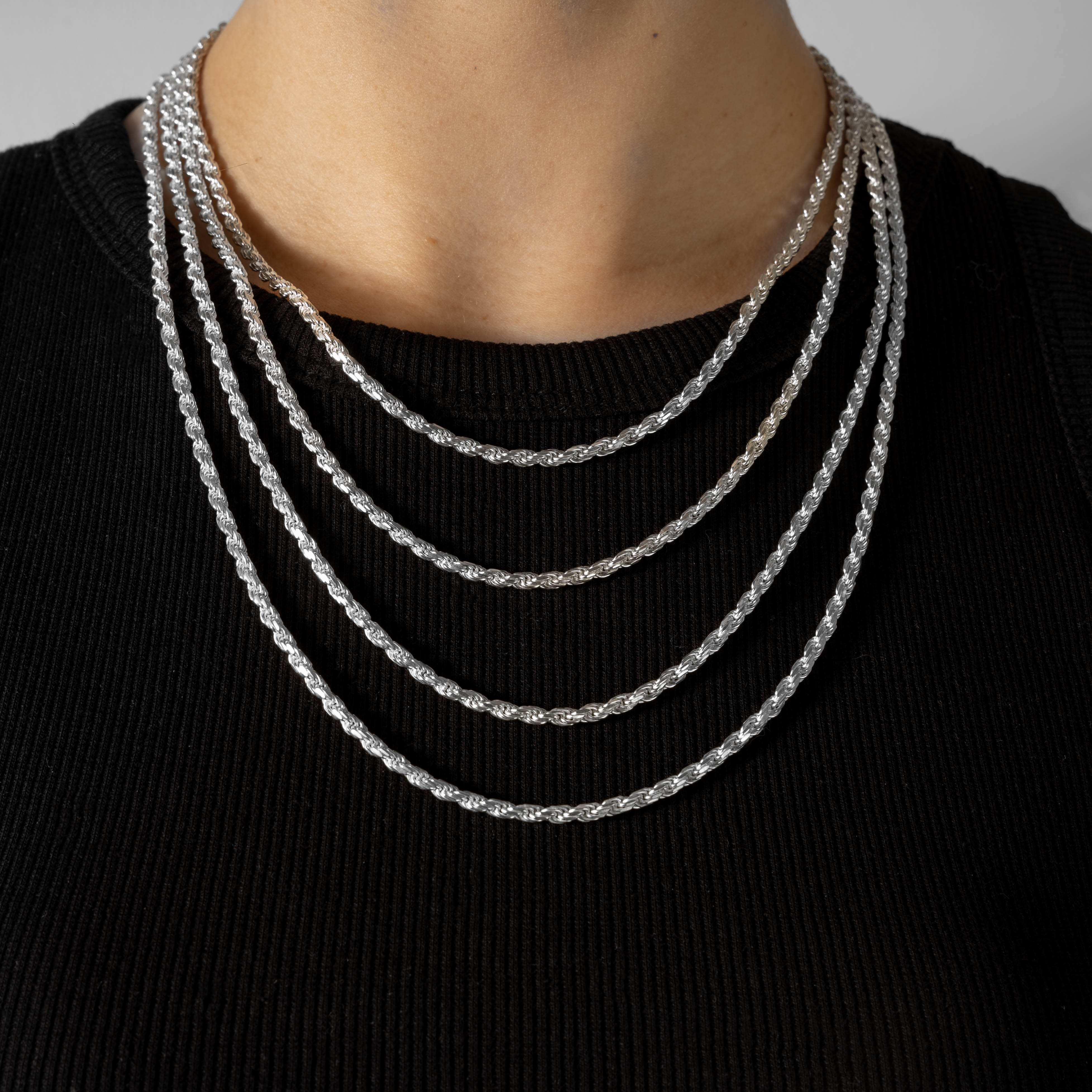 925 Sterling Silber 3.1mm Rope Kette