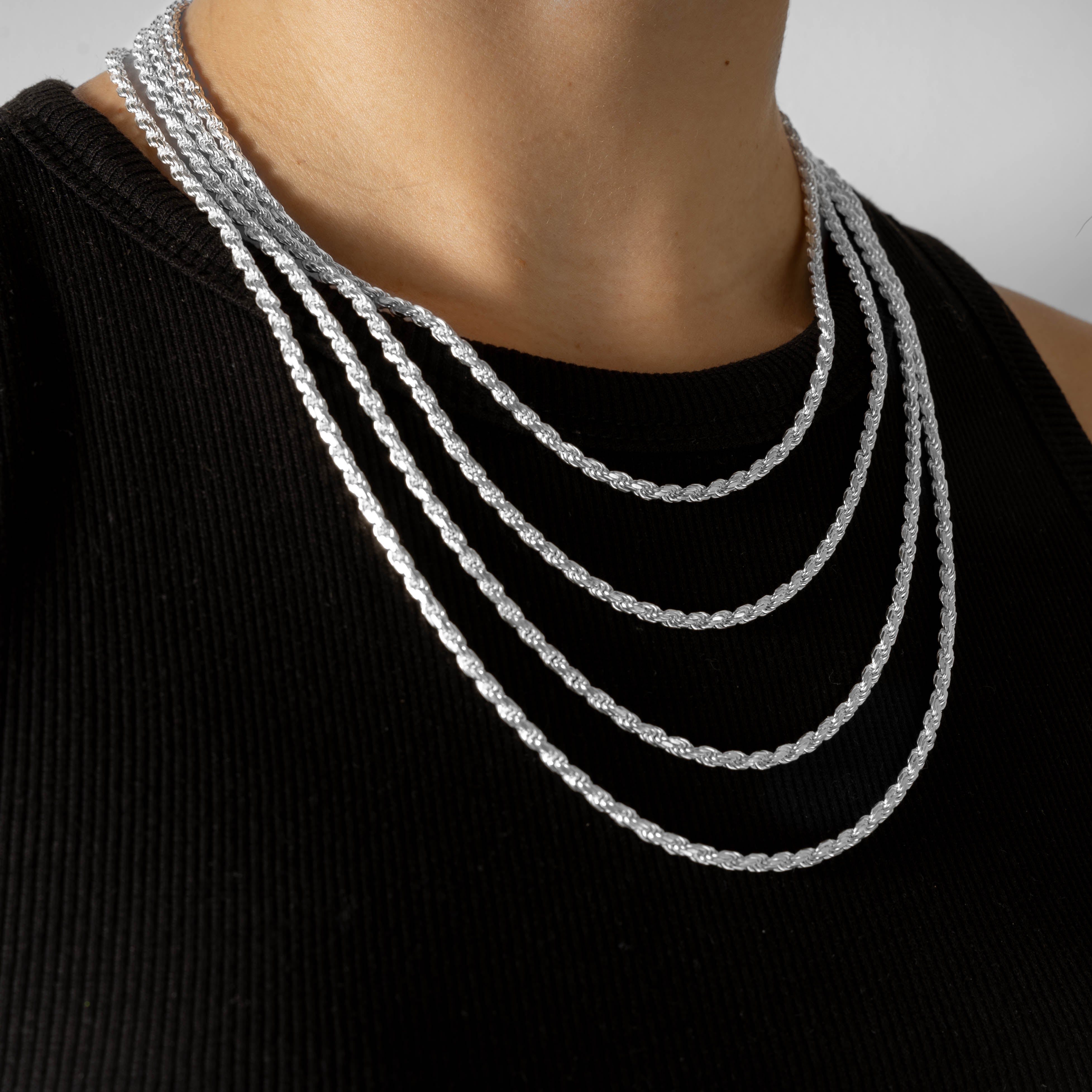 925 Sterling Silber 3.1mm Rope Kette