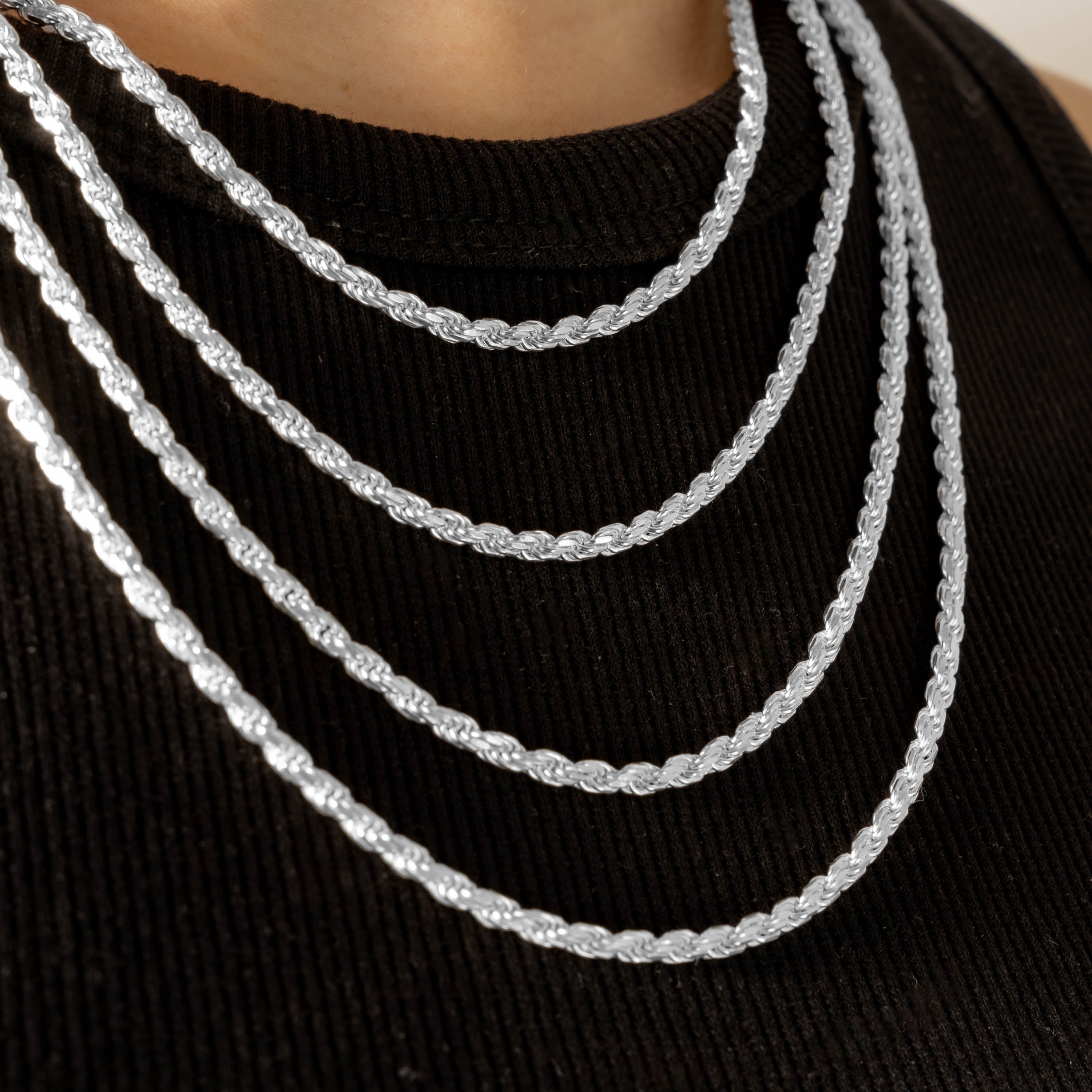925 Sterling Silber 3.1mm Rope Kette