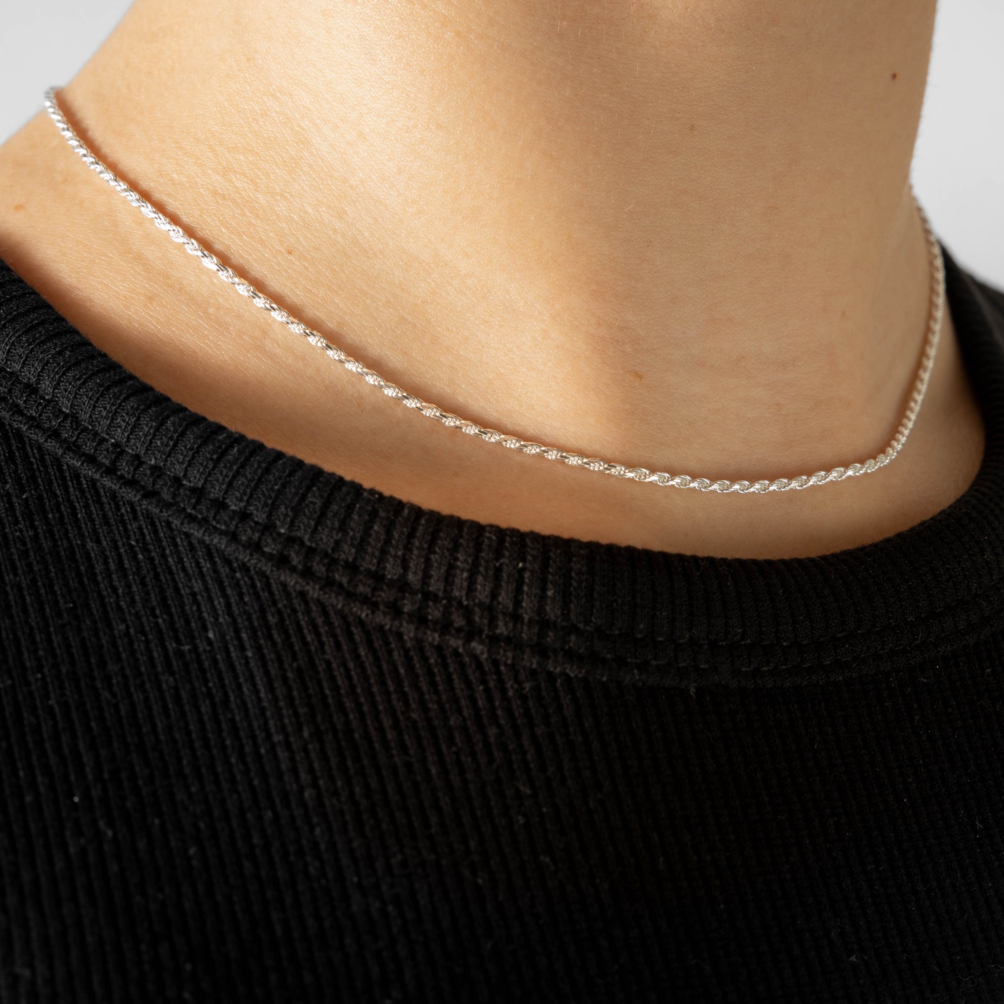 925 Sterling Silber 1.6mm Rope Kette