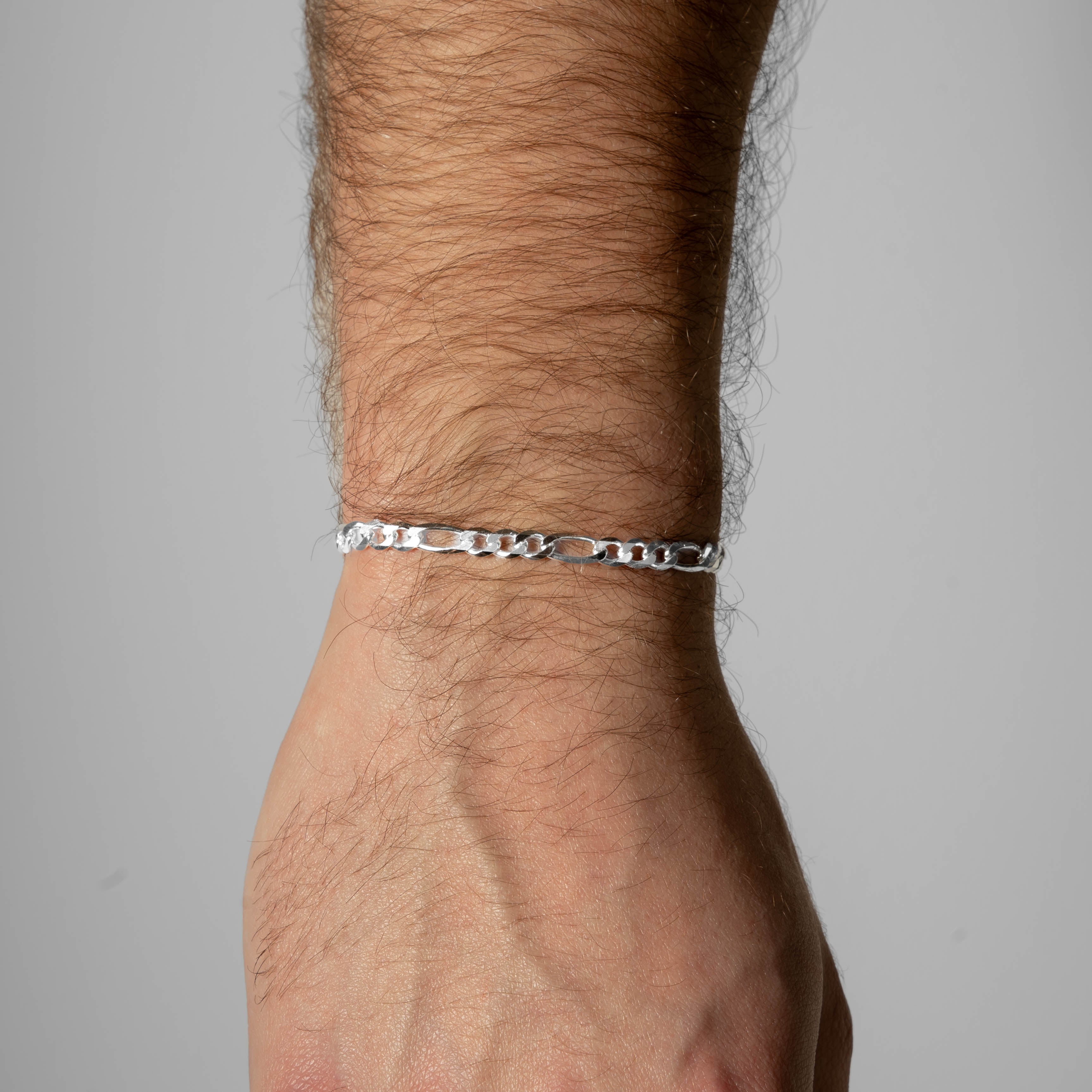 925 Sterling Silver 4.2mm Figaro Bracelet