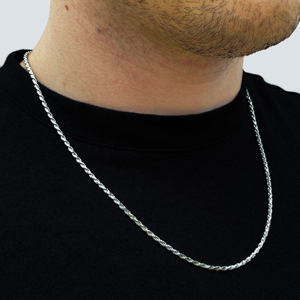 925 Sterling Silber 2.2mm Rope Kette