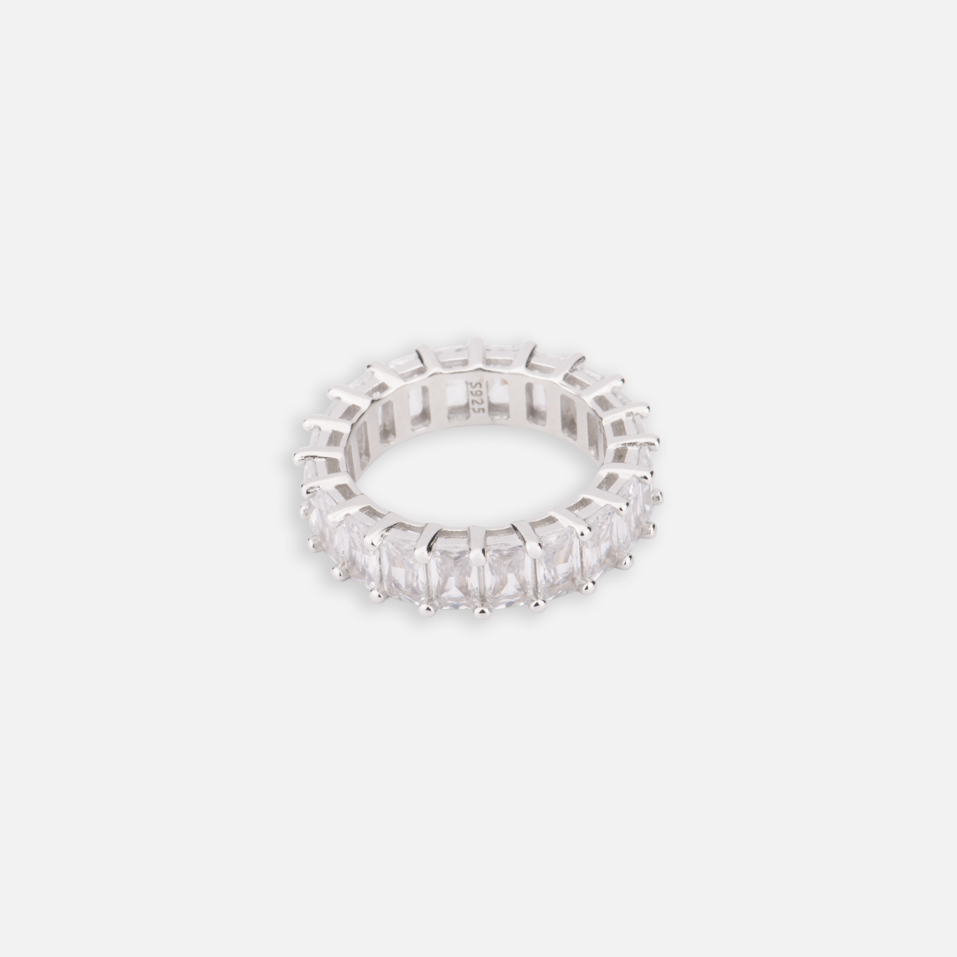 925 Sterling Silber Smaragdschliff Ring