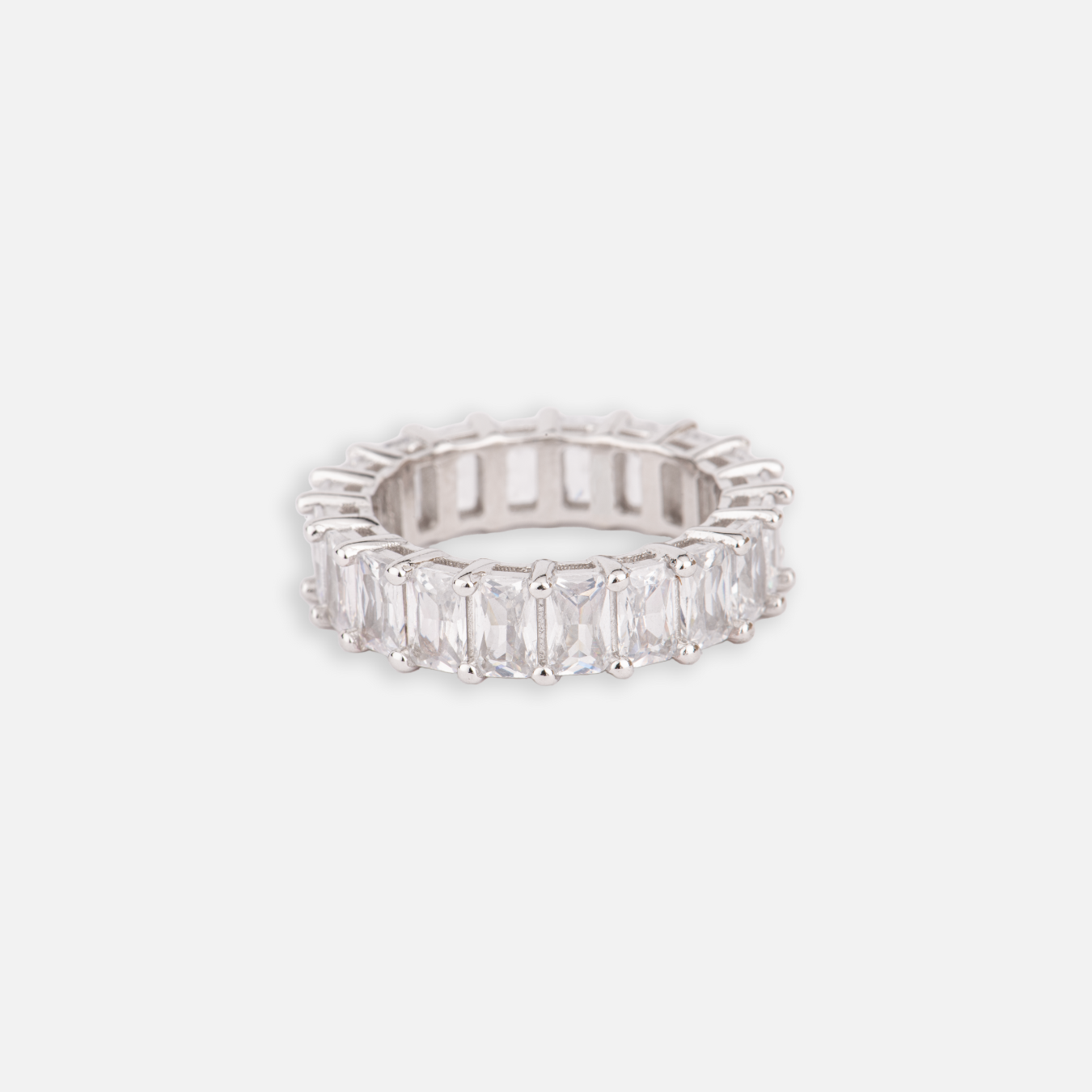 925 Sterling Silber Smaragdschliff Ring