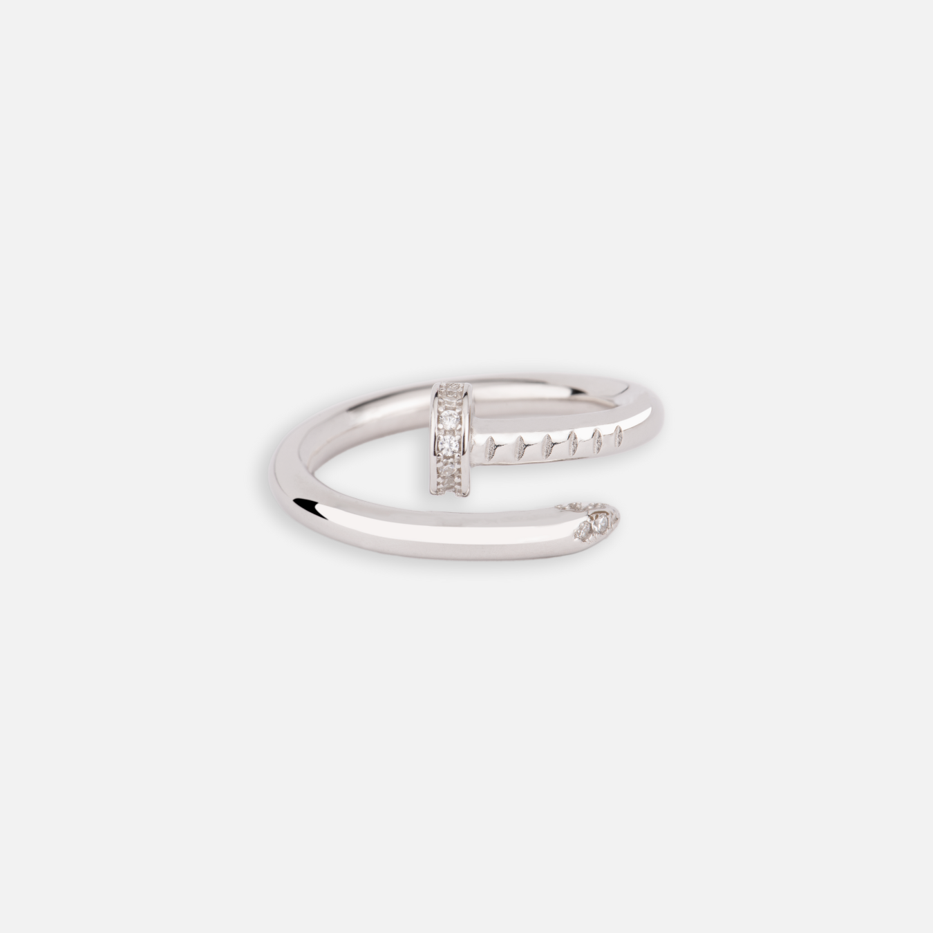 925 Sterling Silver Stone Set Nail Ring