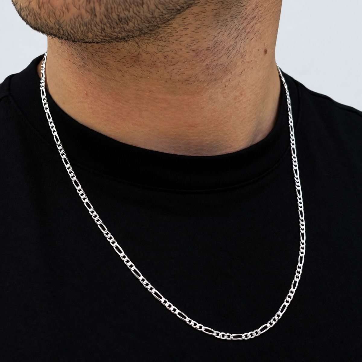 925 Sterling Silver 3mm Figaro Chain