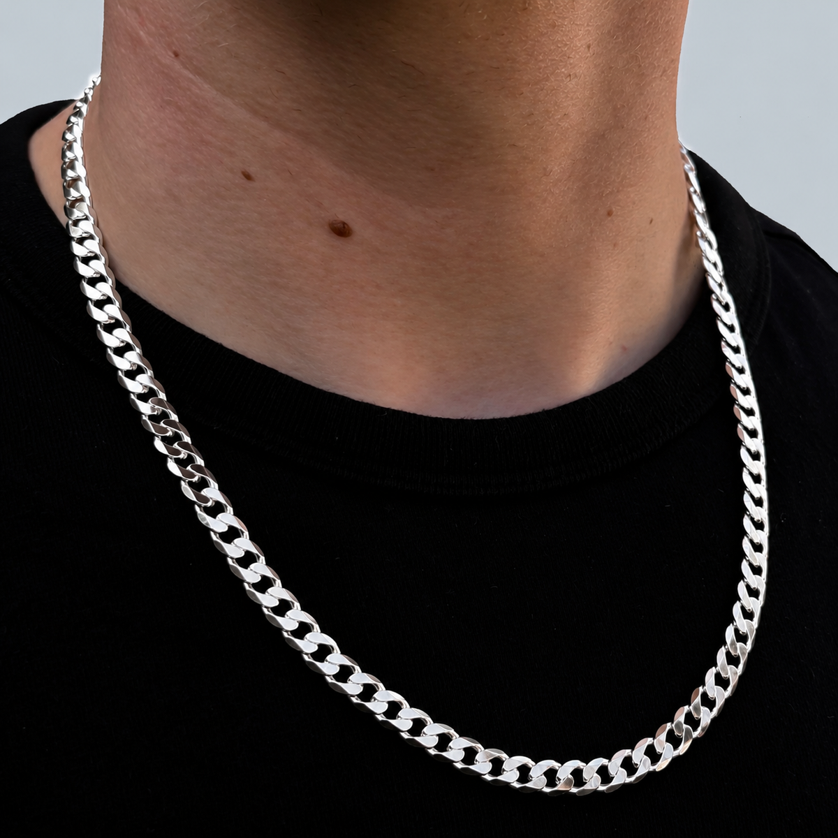 925 Sterling Silver 7mm Curb Chain