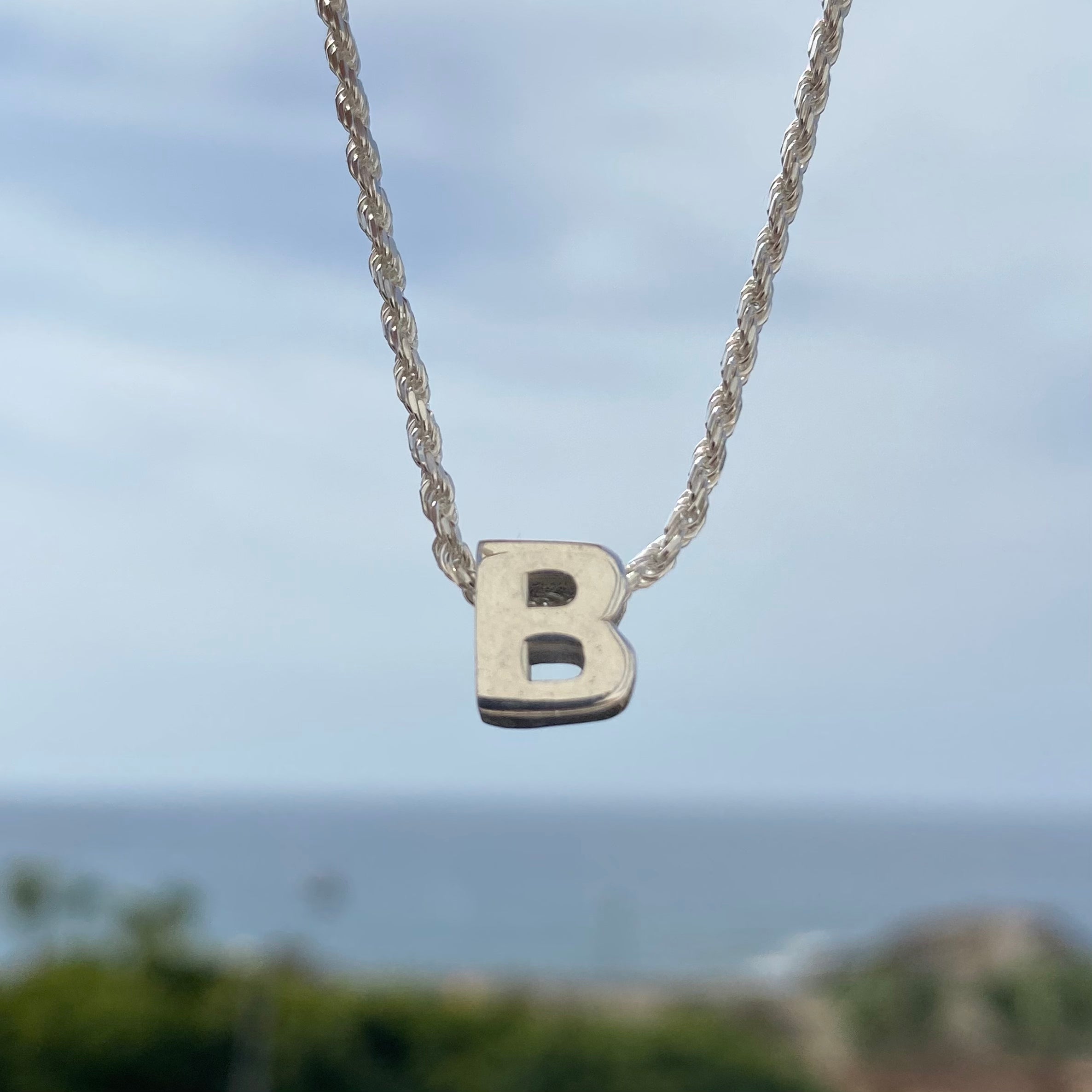 925 Sterling Silver Initial Letter Pendants