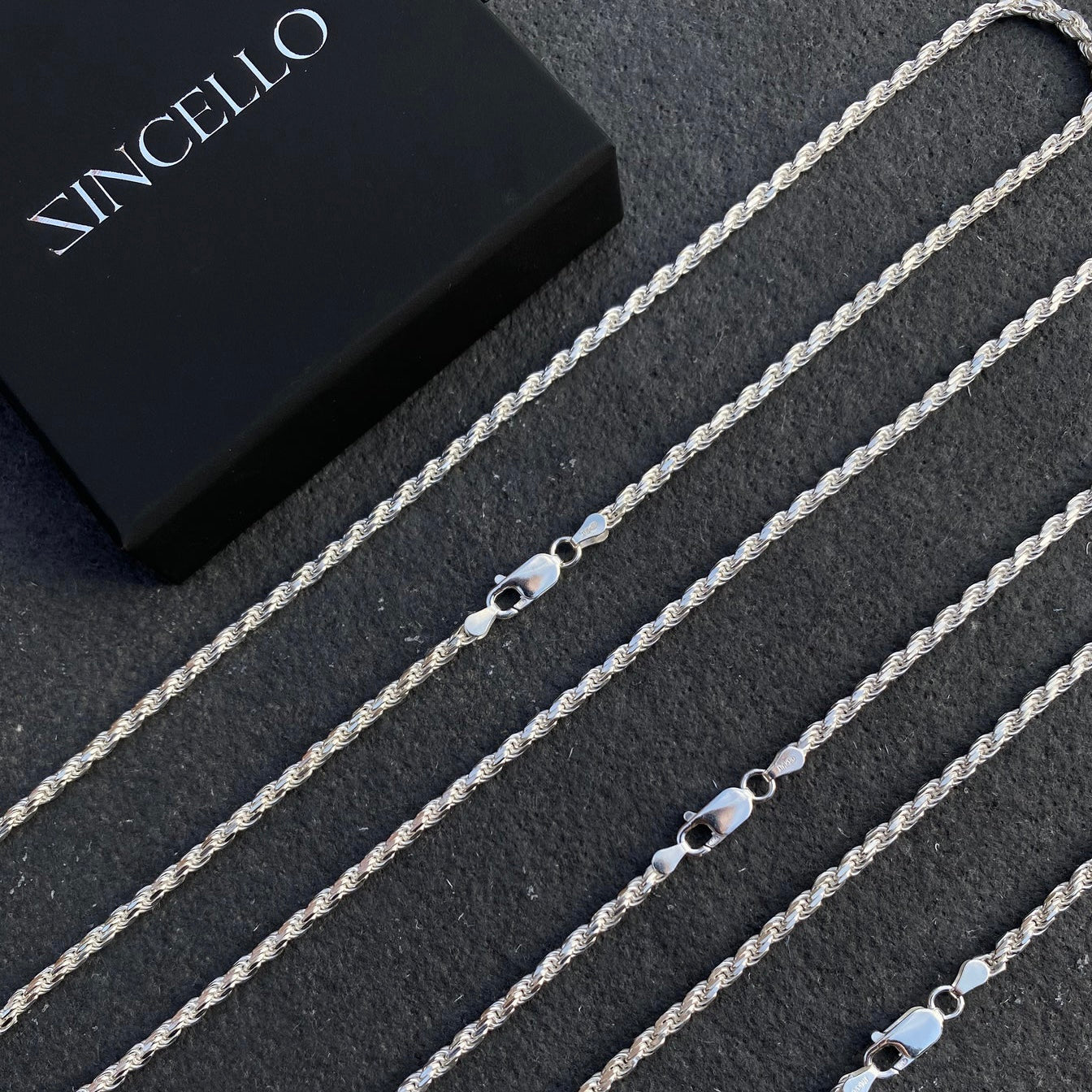 925 Sterling Silber 3.1mm Rope Kette