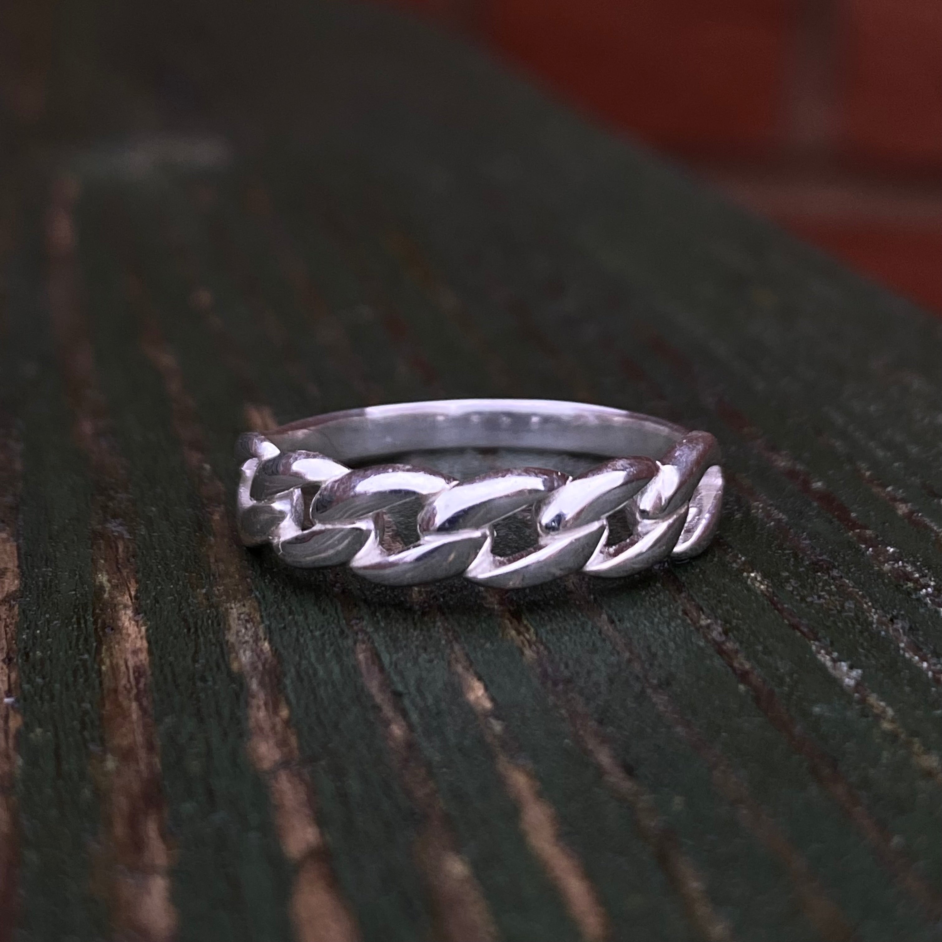 Kubanischer Ring aus 925er Sterlingsilber
