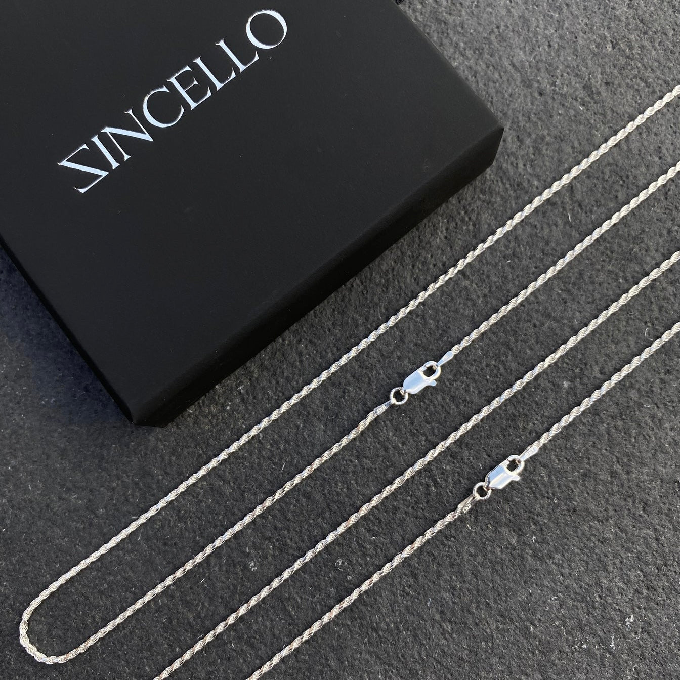 925 Sterling Silber 1.6mm Rope Kette