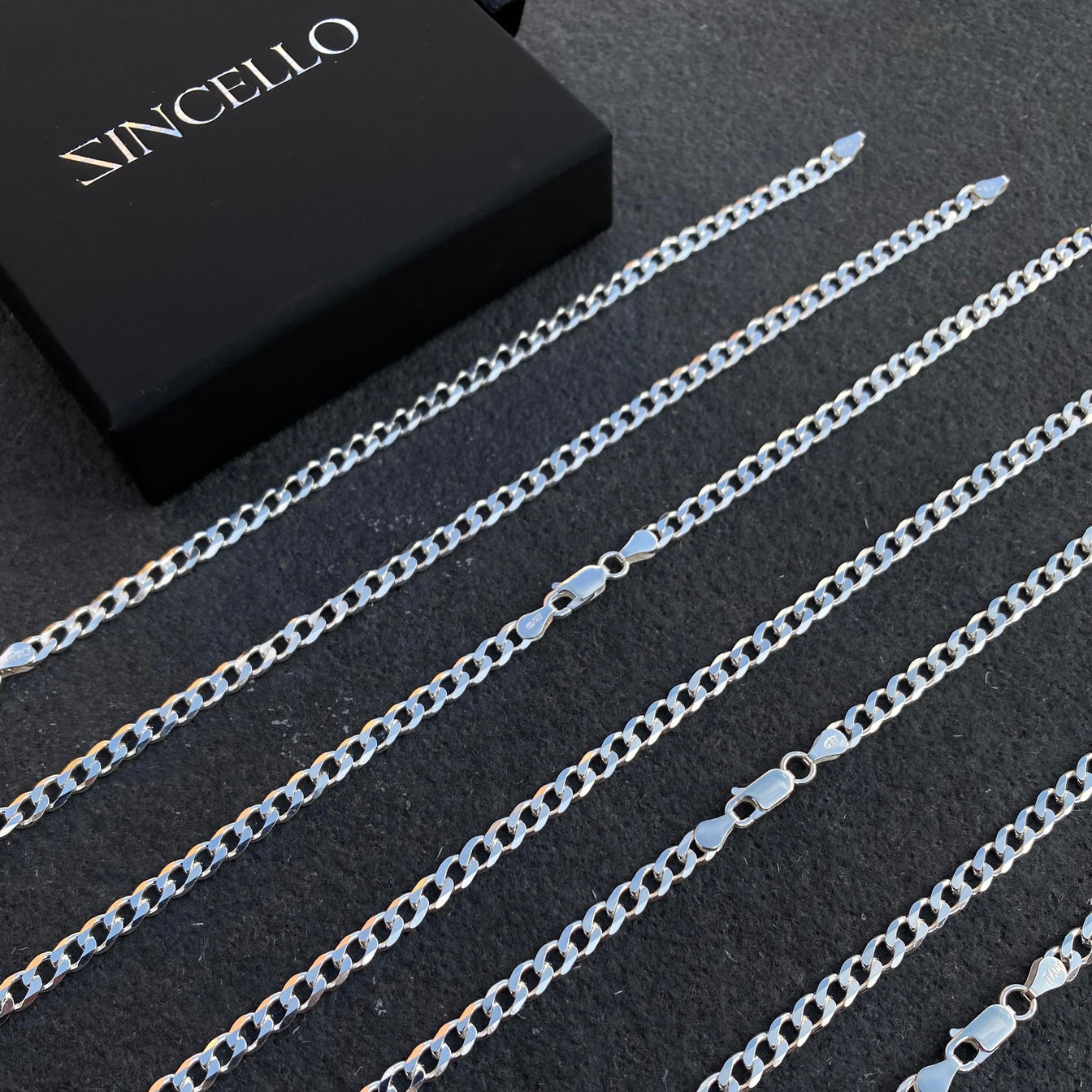 925 Sterling Silber 4.2mm Curb Kette