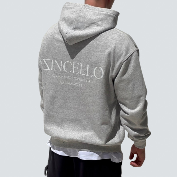 Zincello Foundry Heavyweight Hoodie - Grey with White Print