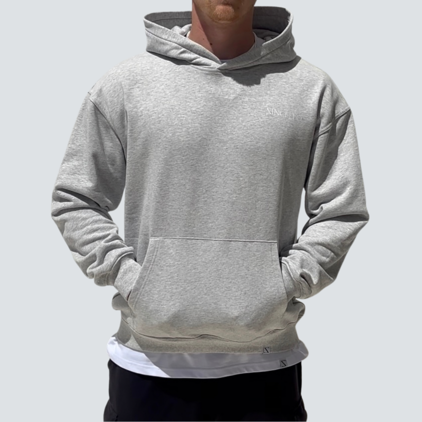 Zincello Foundry Heavyweight Hoodie - Grey with White Print