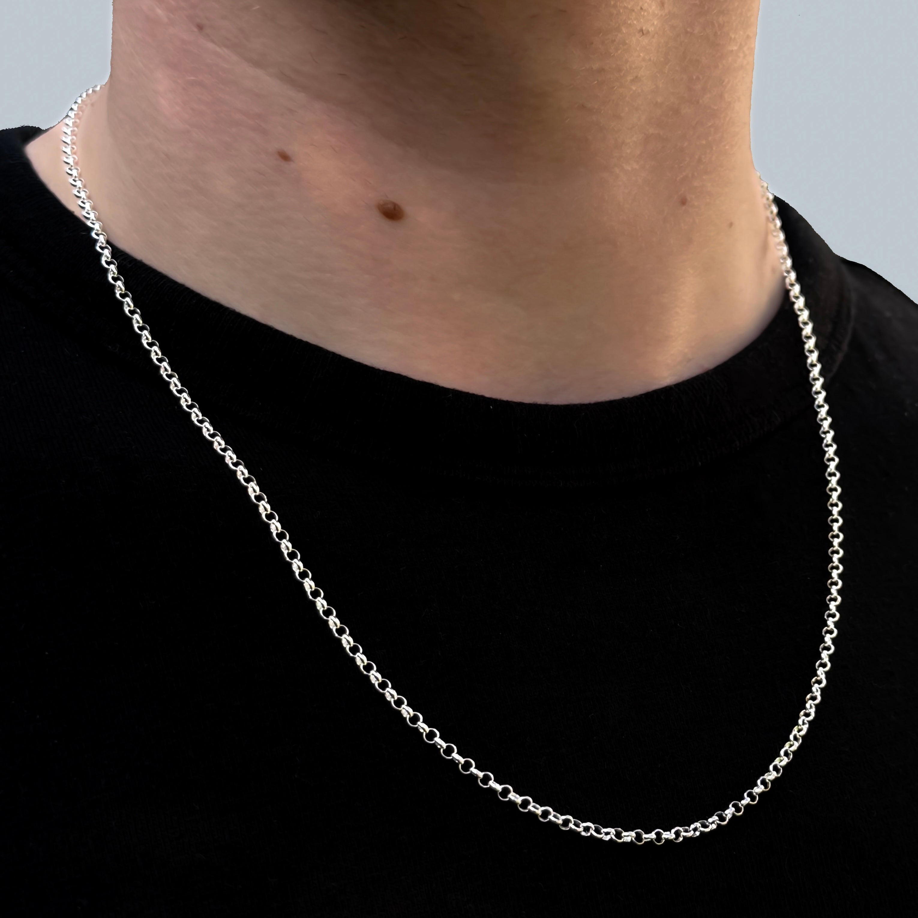 925 Sterling Silver 2.5mm Belcher Chain
