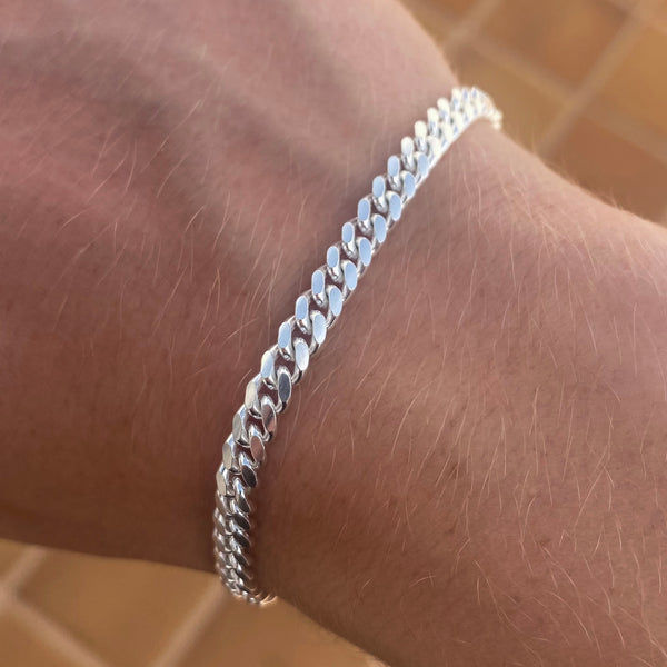 925 Sterling Silber 5mm Cuban Armband