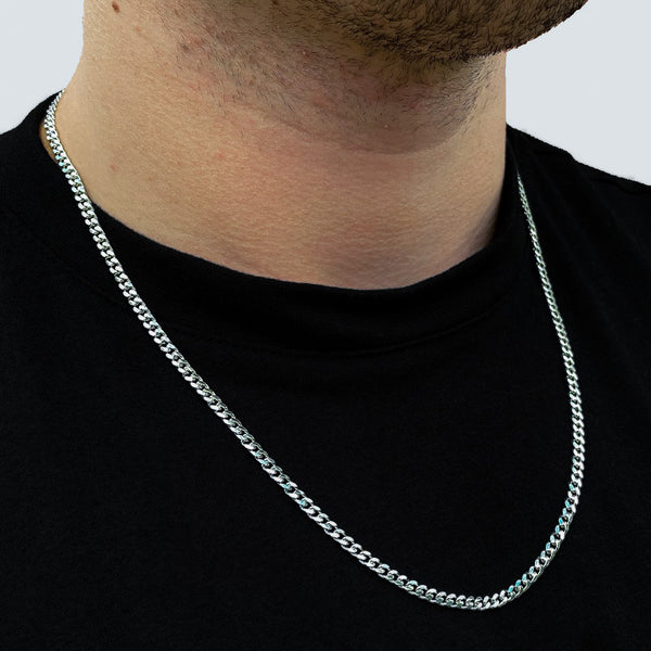 925 Sterling Silver 3mm Cuban Chain