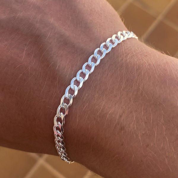 925 Sterling Silver 4.2mm Curb Bracelet