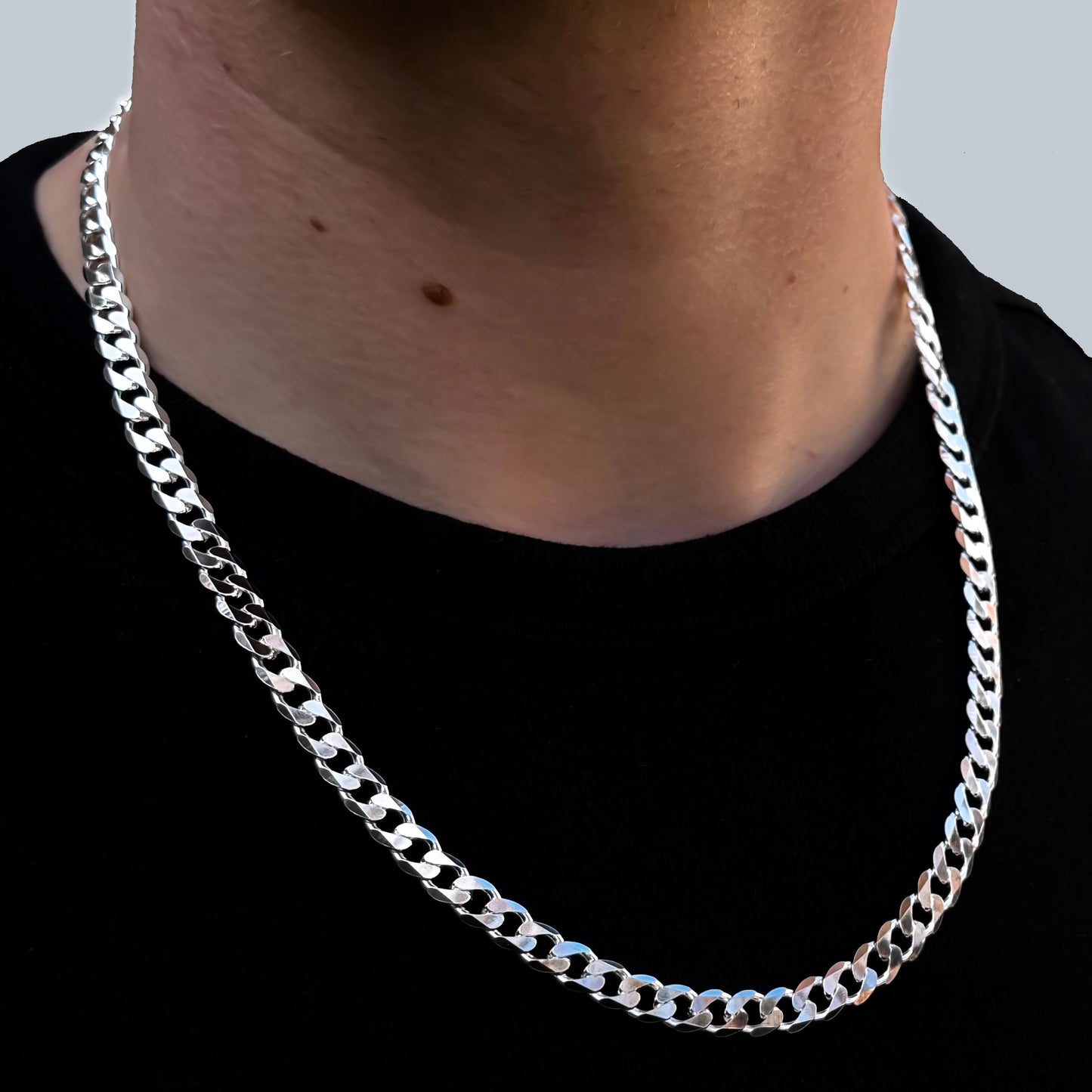 925 Sterling Silver 7mm Curb Chain
