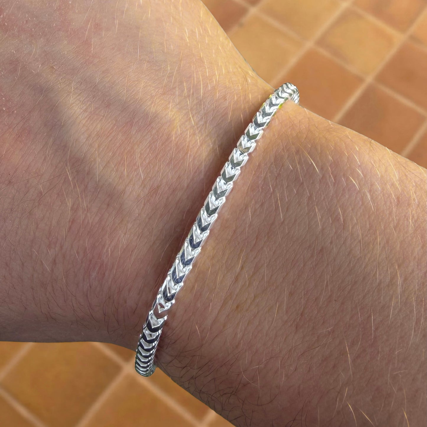 925 Sterling Silver 3.5mm Franco Bracelet