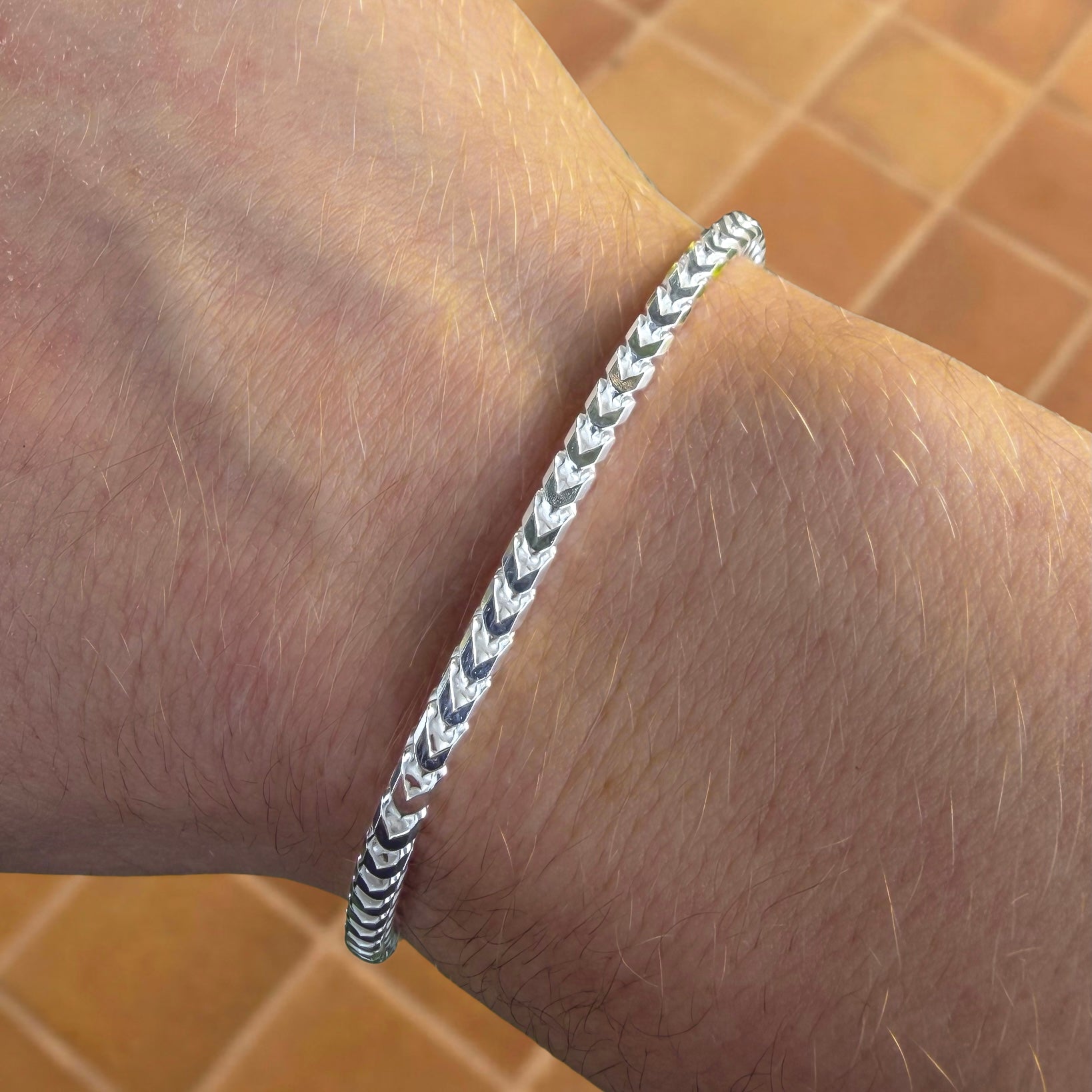 925 Sterling Silver 3.5mm Franco Bracelet